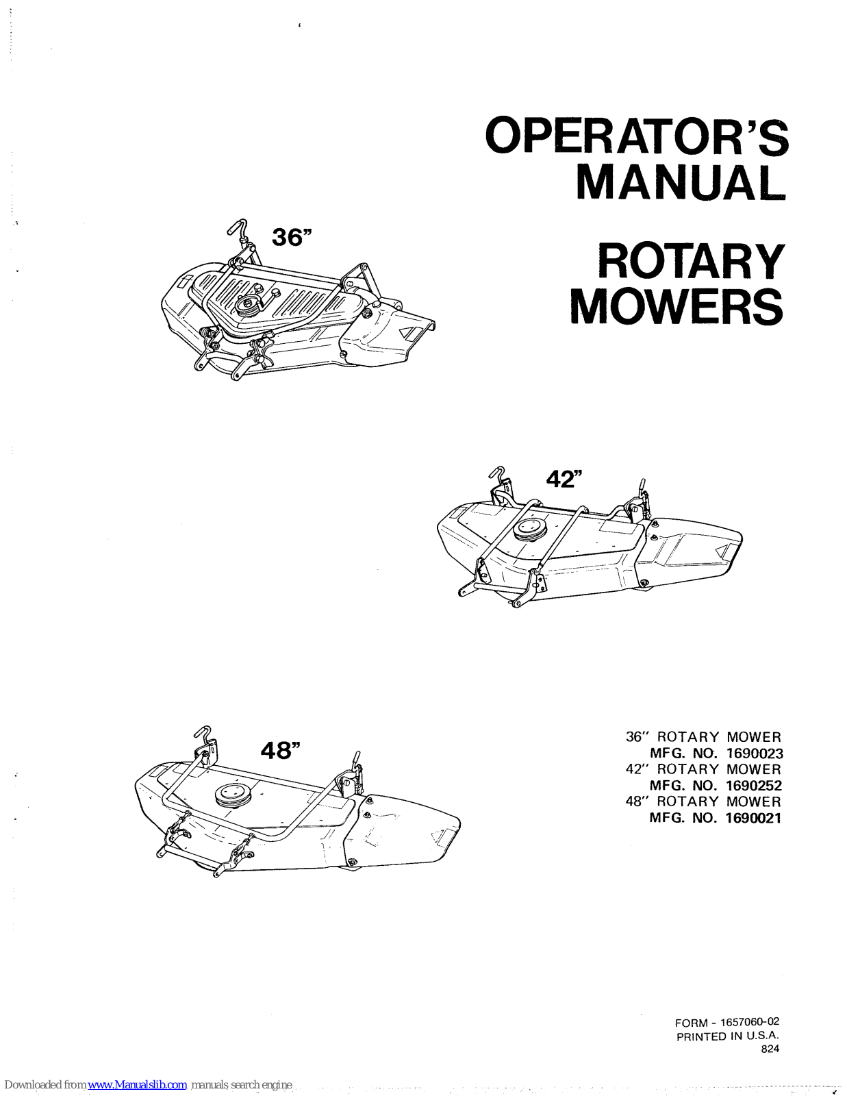 Simplicity 1690021, 1690252 Operator's Manual