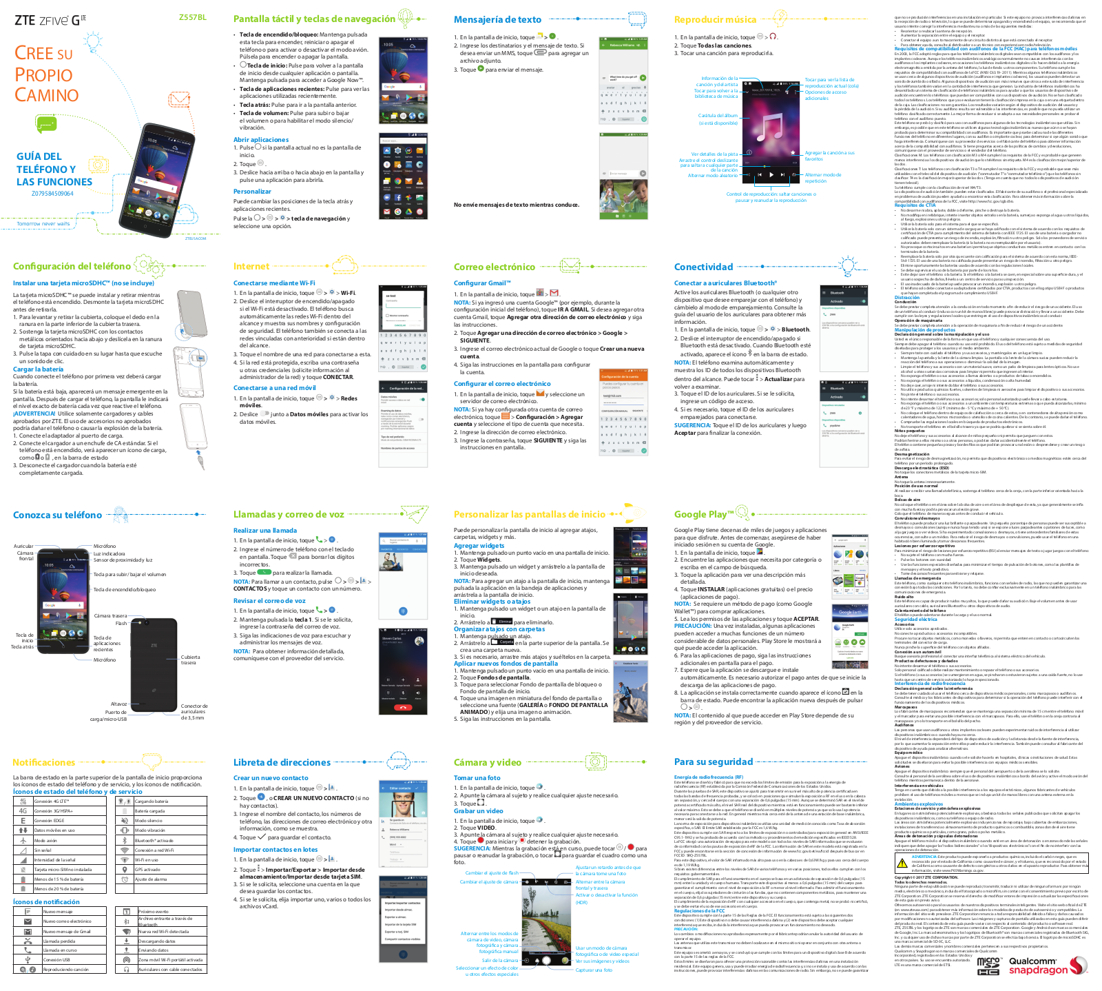ZTE Z557BL Guía del Teléfono y las Funciones