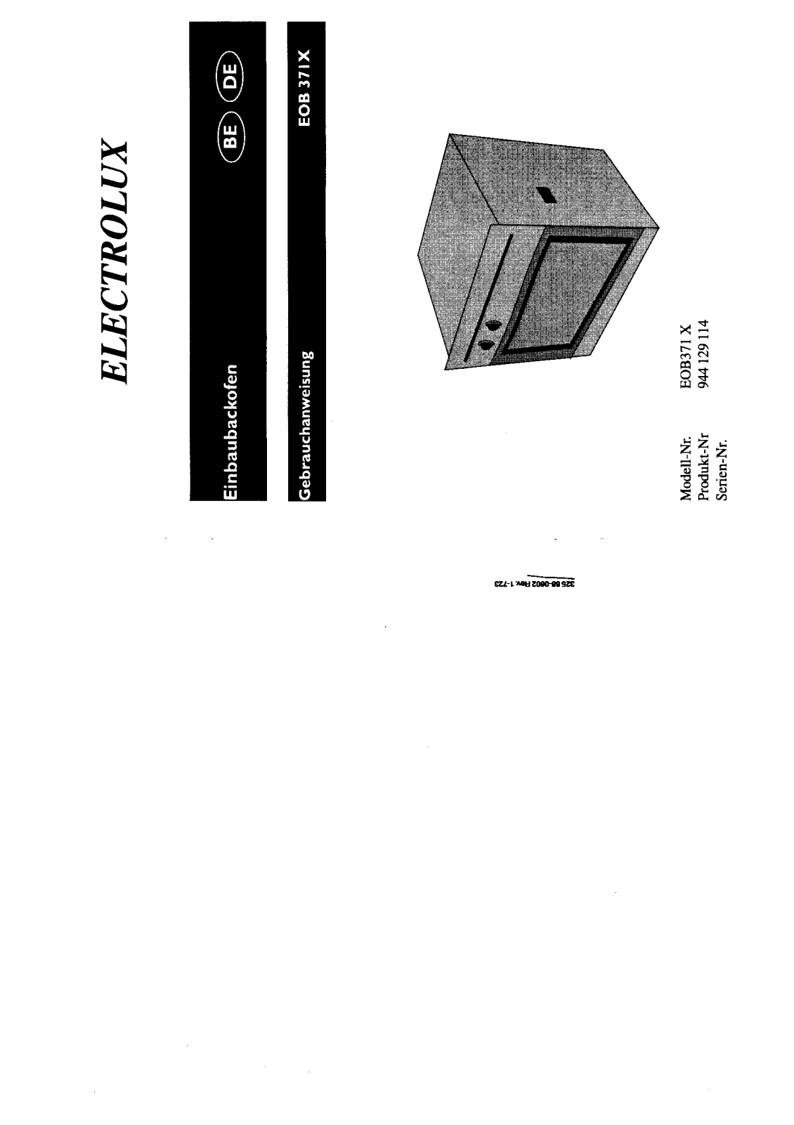 Electrolux EOB371X User Manual