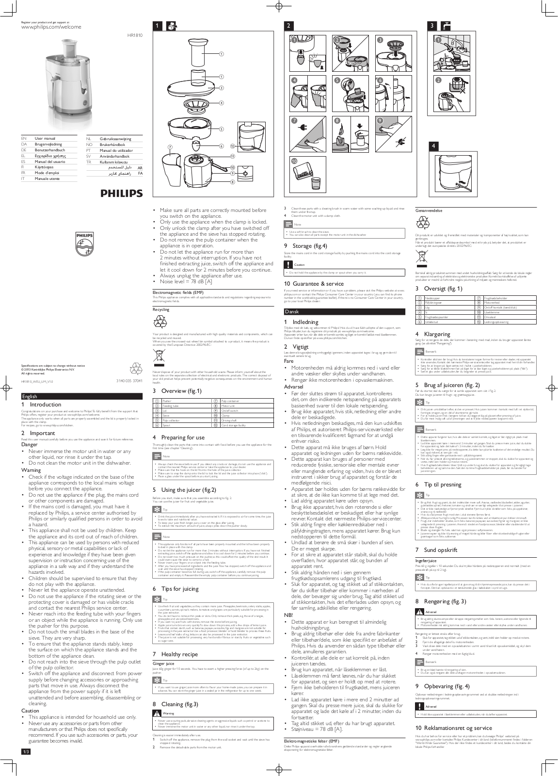 Philips HR 1810 User Manual