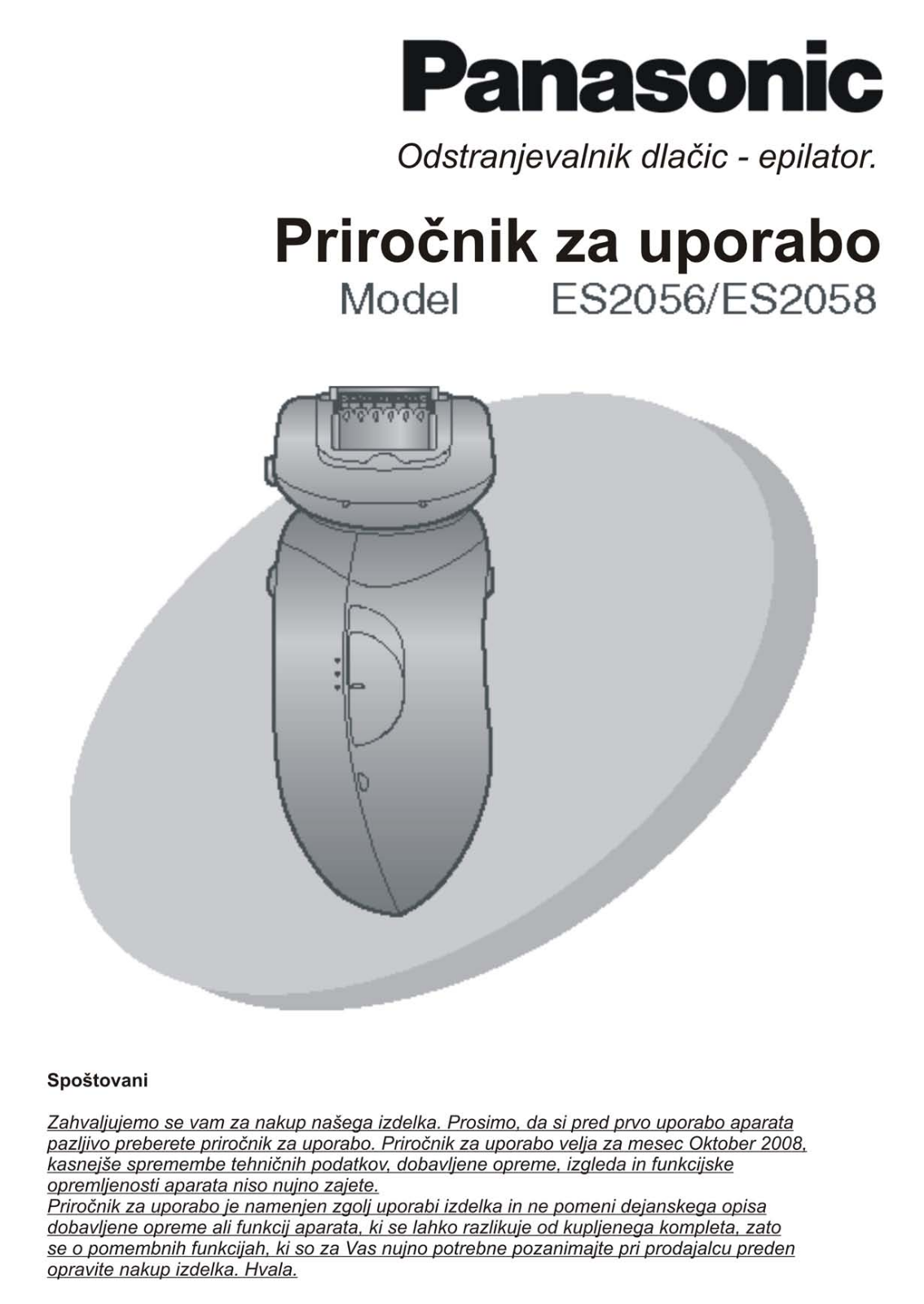 Panasonic ES-2056, ES-2058 User Manual