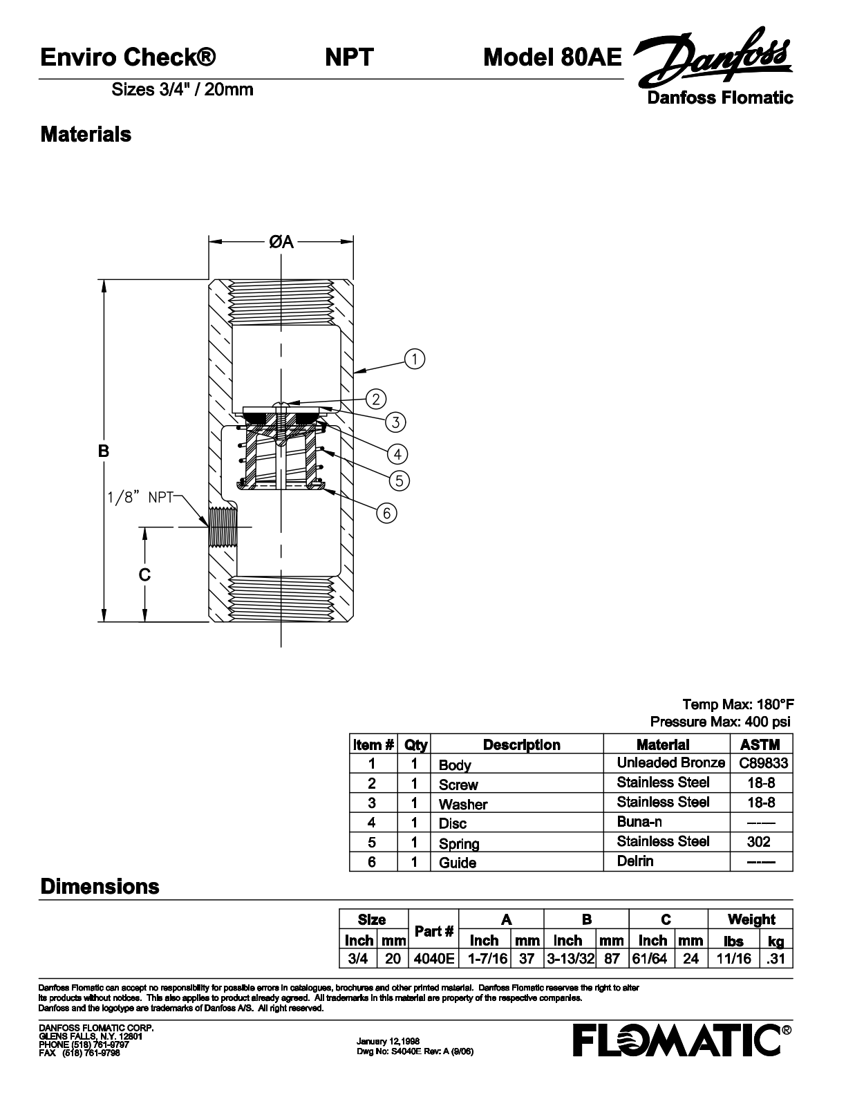 Flomatic 80AE Shematics