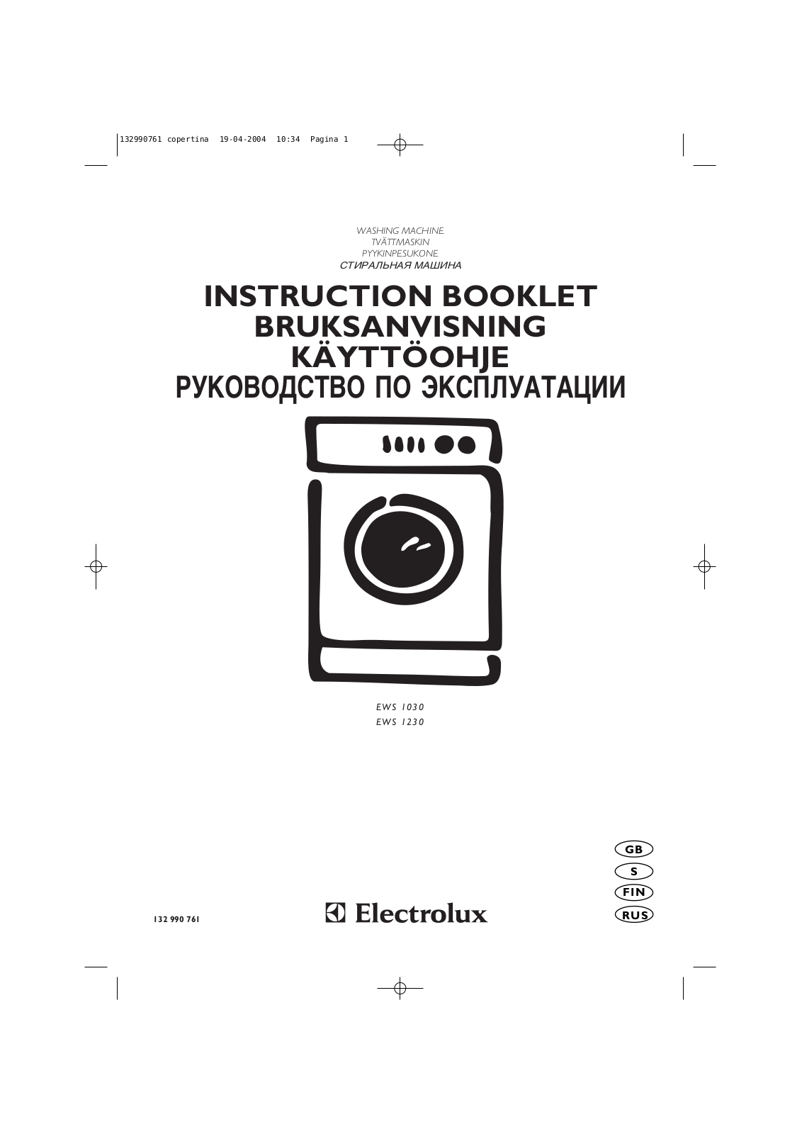 Electrolux EWS 1230 User Manual