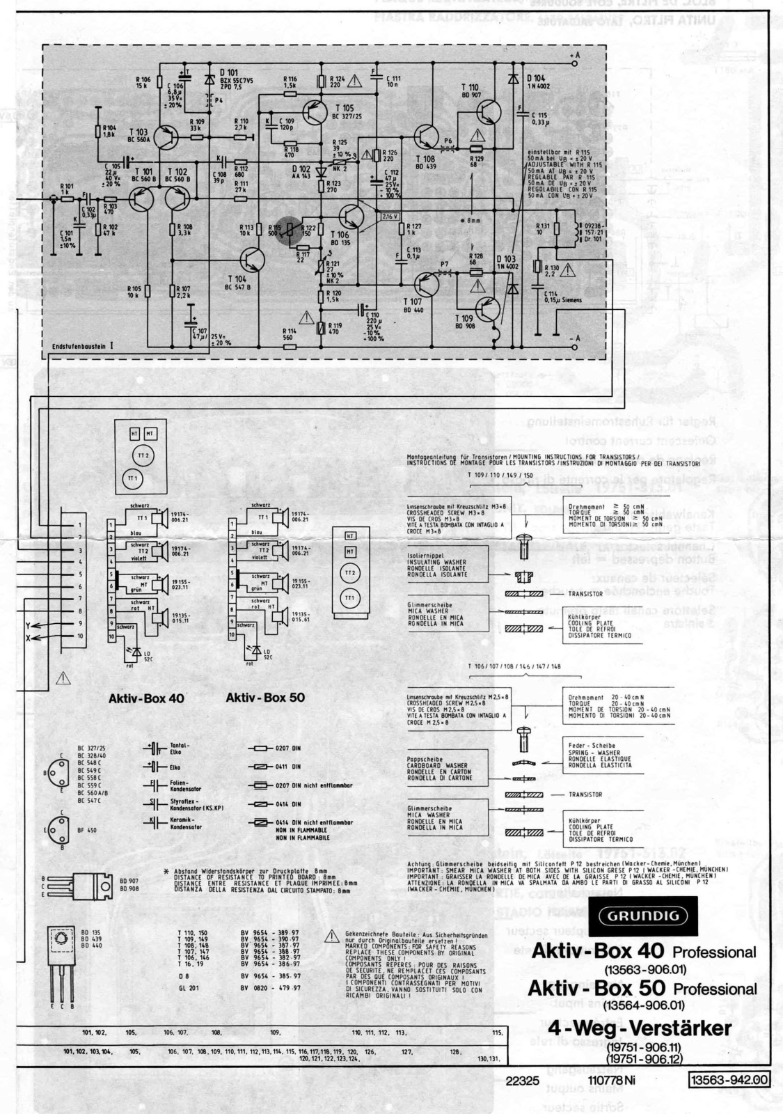 Grundig Aktiv-Box-50, Aktiv-Box-40 Service Manual