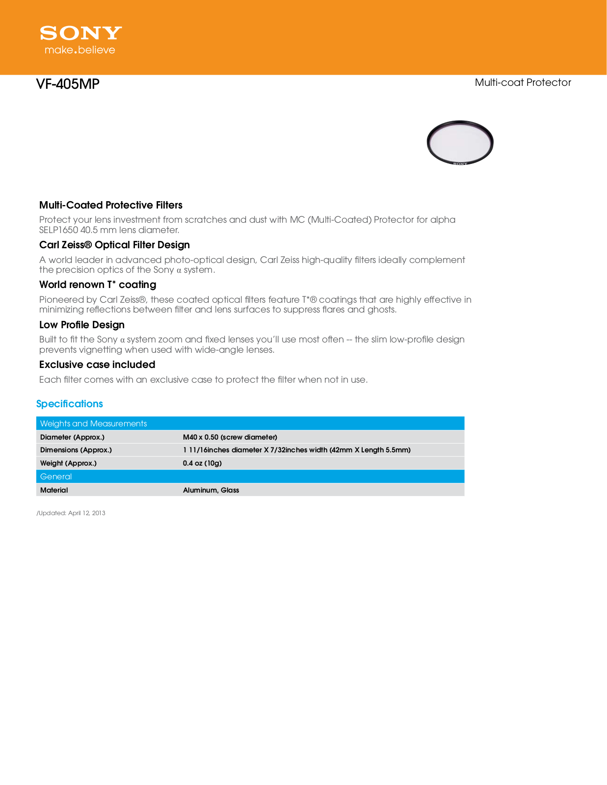 Sony VF-405MP User Manual