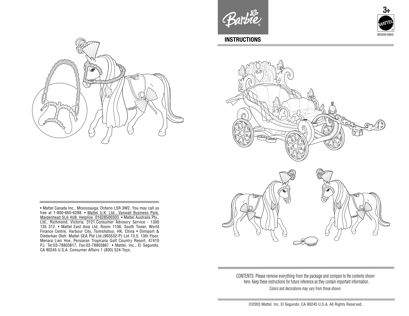 Fisher-Price B5209 Instruction Sheet