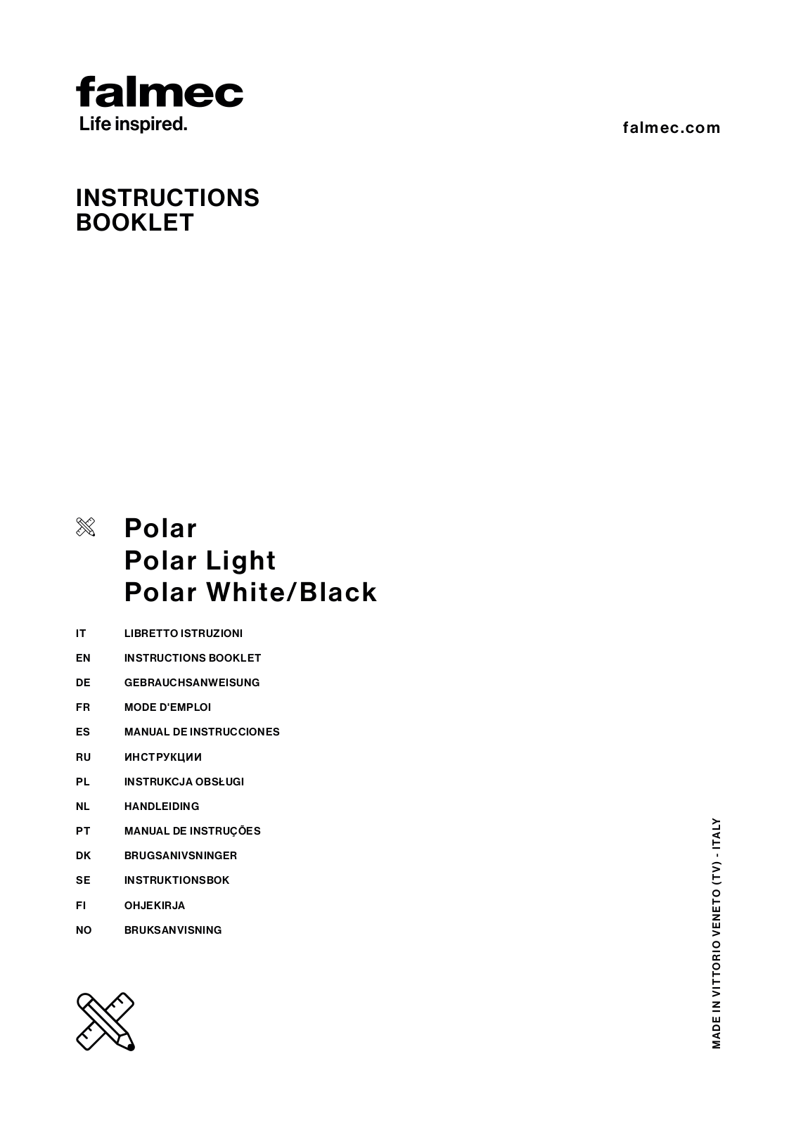 Falmec FDPLR15W5SSR, FDPLR15I5SSR INSTALLATION INSTRUCTIONS AND OPERATION MANUAL