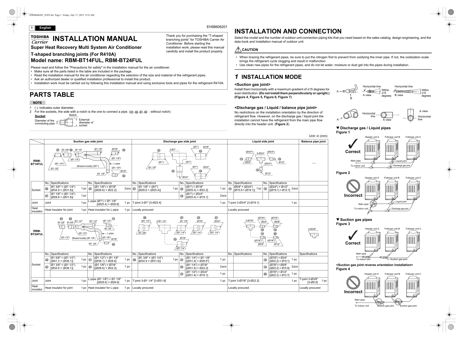 Toshiba RBM-BT14FUL, RBM-BT24FUL User Manual