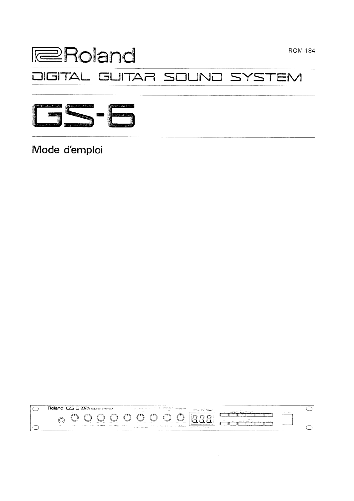 ROLAND GS-6 User Manual