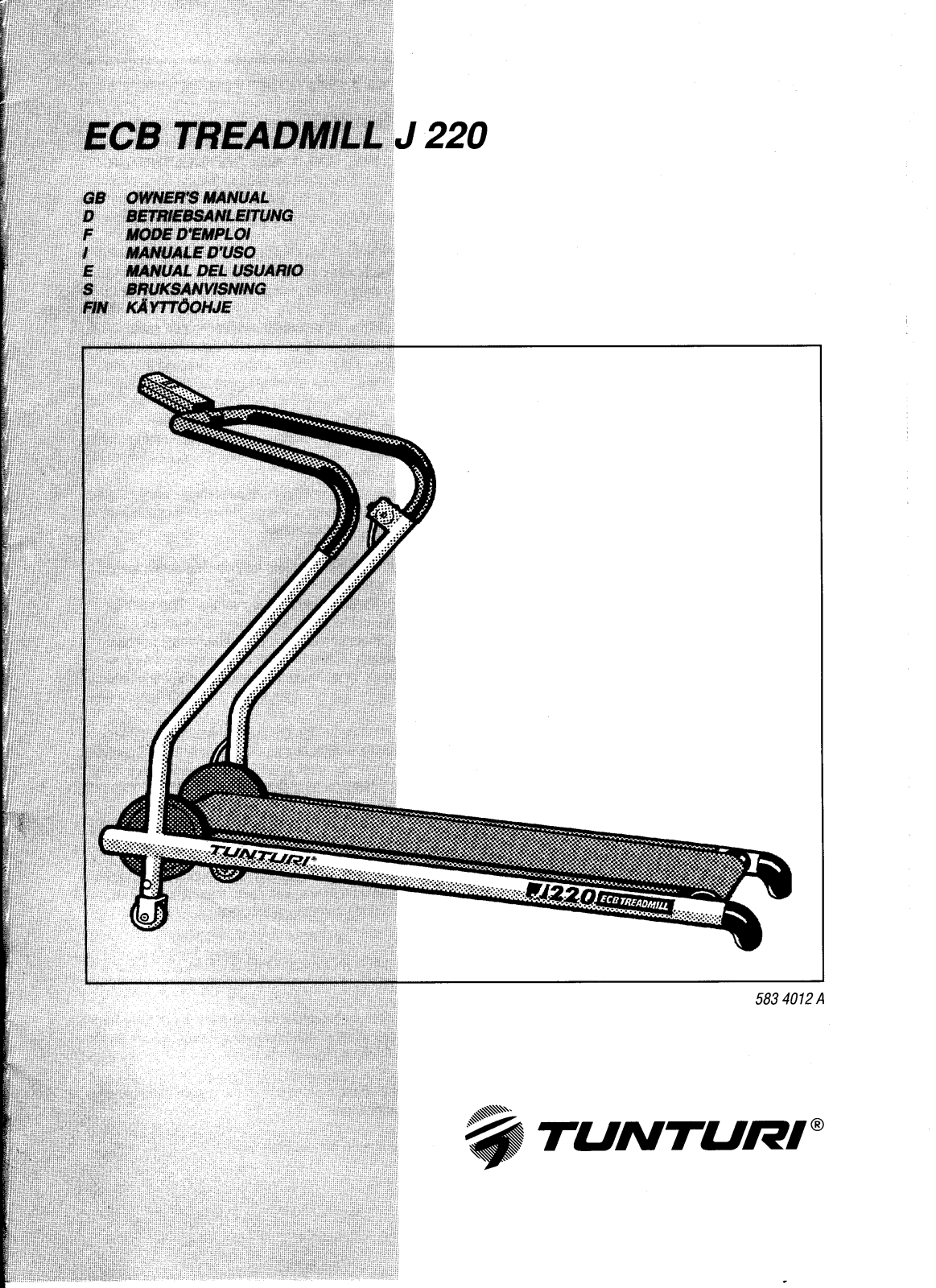 Tunturi J 220 User Manual