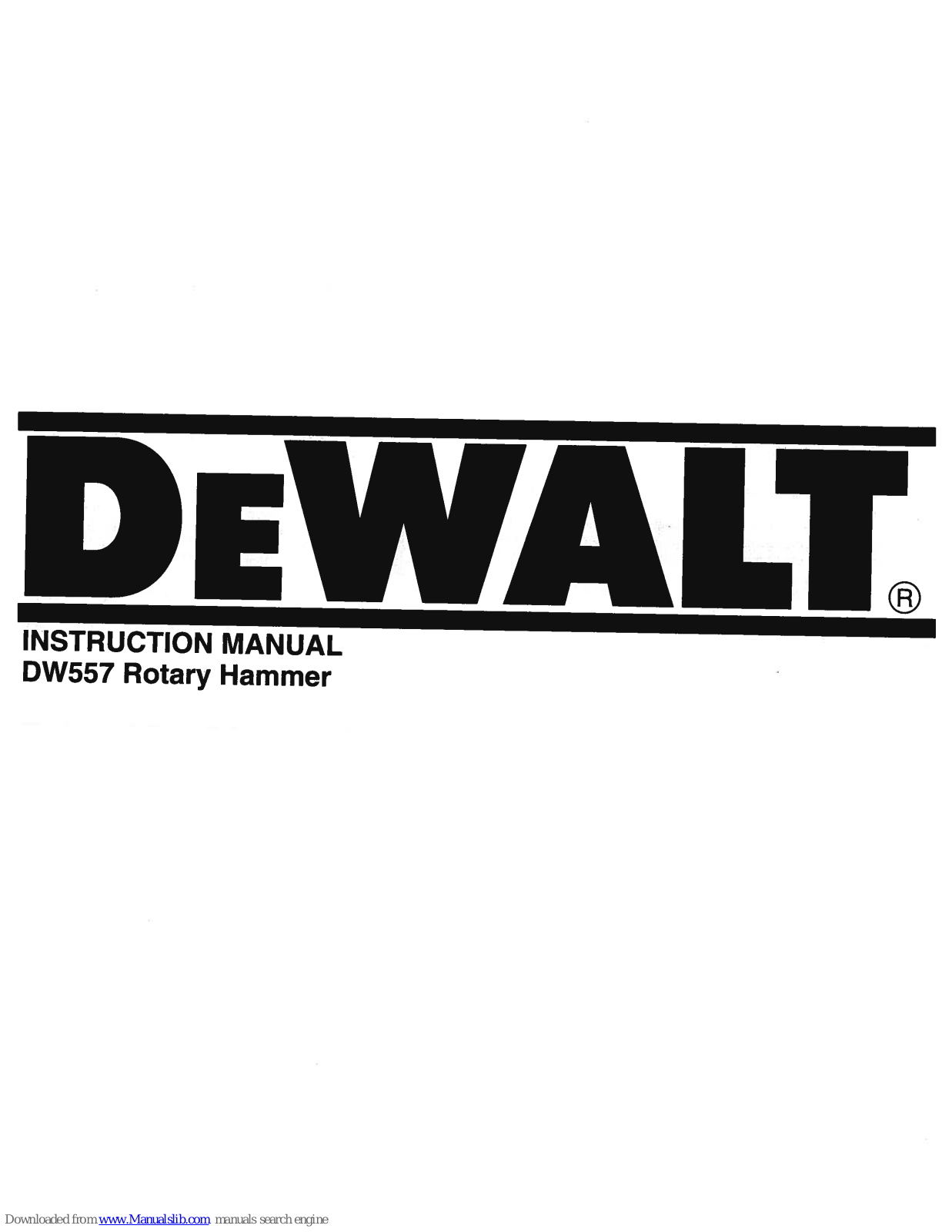 DeWalt DW557 Instruction Manual