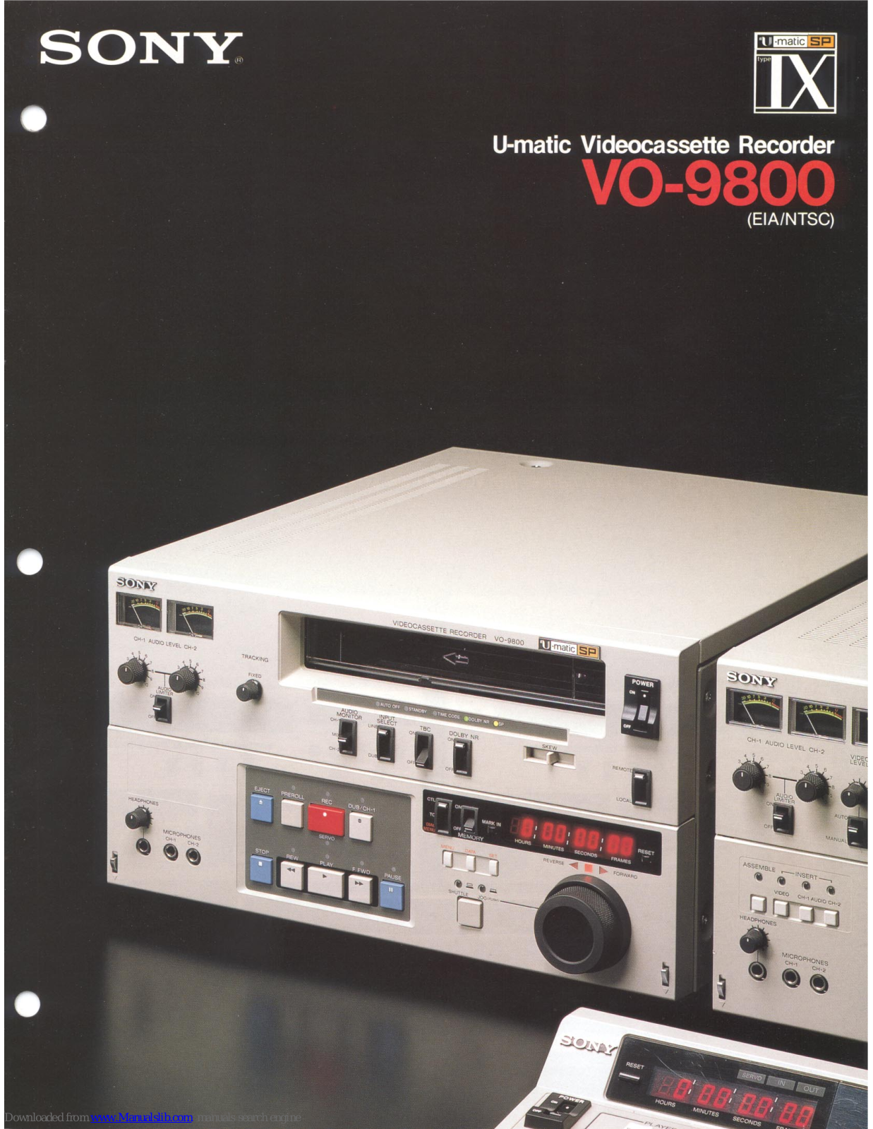 Sony VO-9800 Brochure & Specs