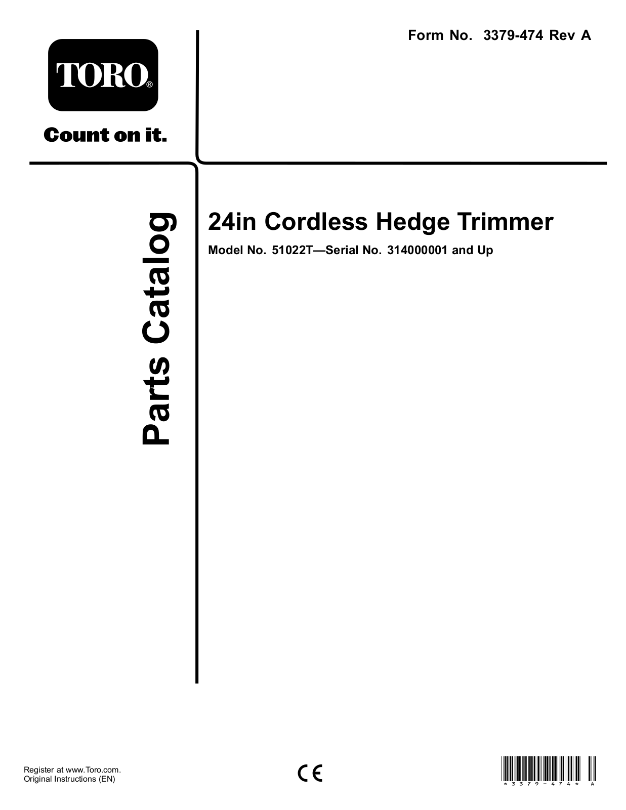 Toro 51022T Parts Catalogue