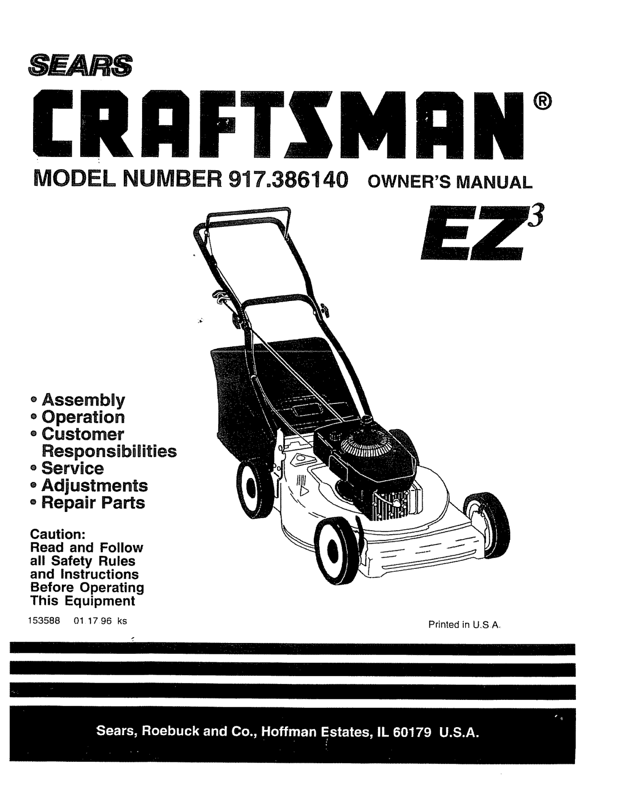 Craftsman 917386140 Owner’s Manual