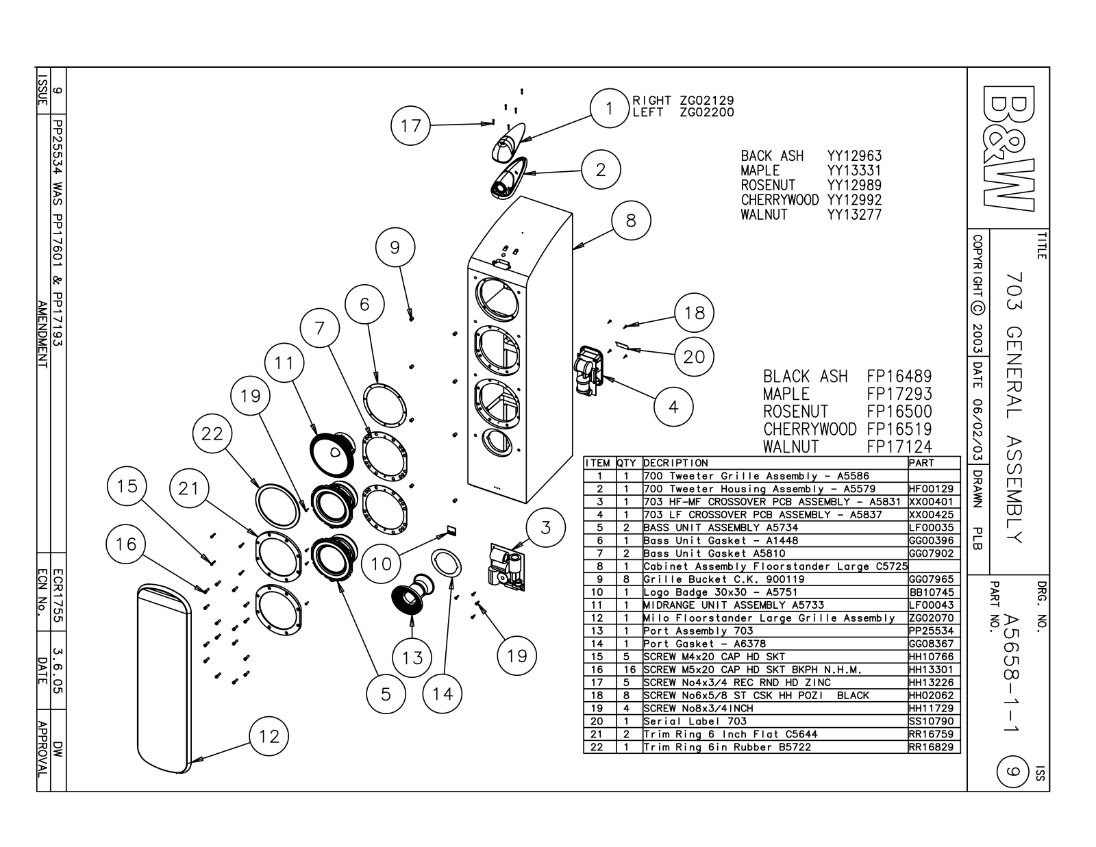 Bowers and Wilkins 703 Service manual