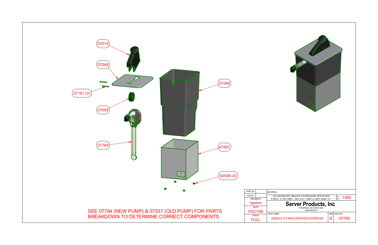 Server 67760 Parts Manual