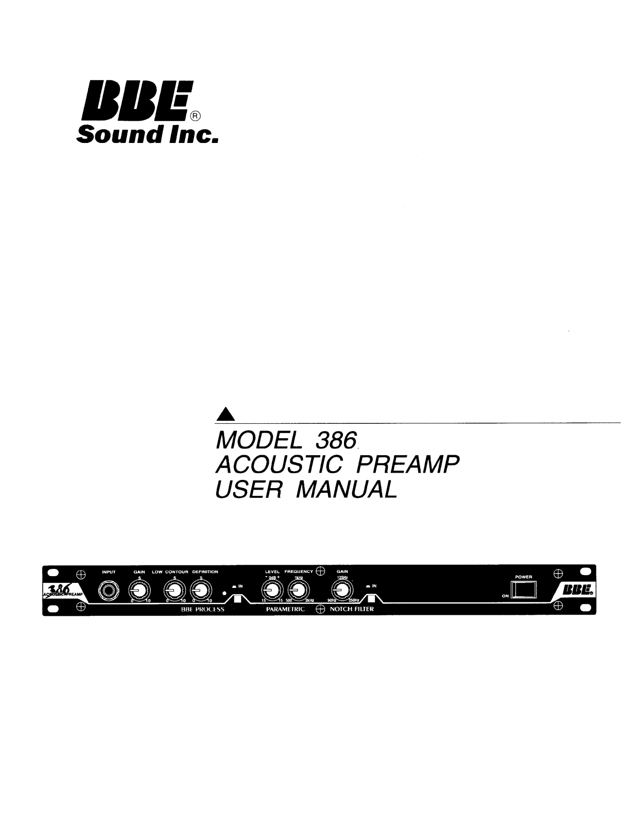 BBE 386 User Manual