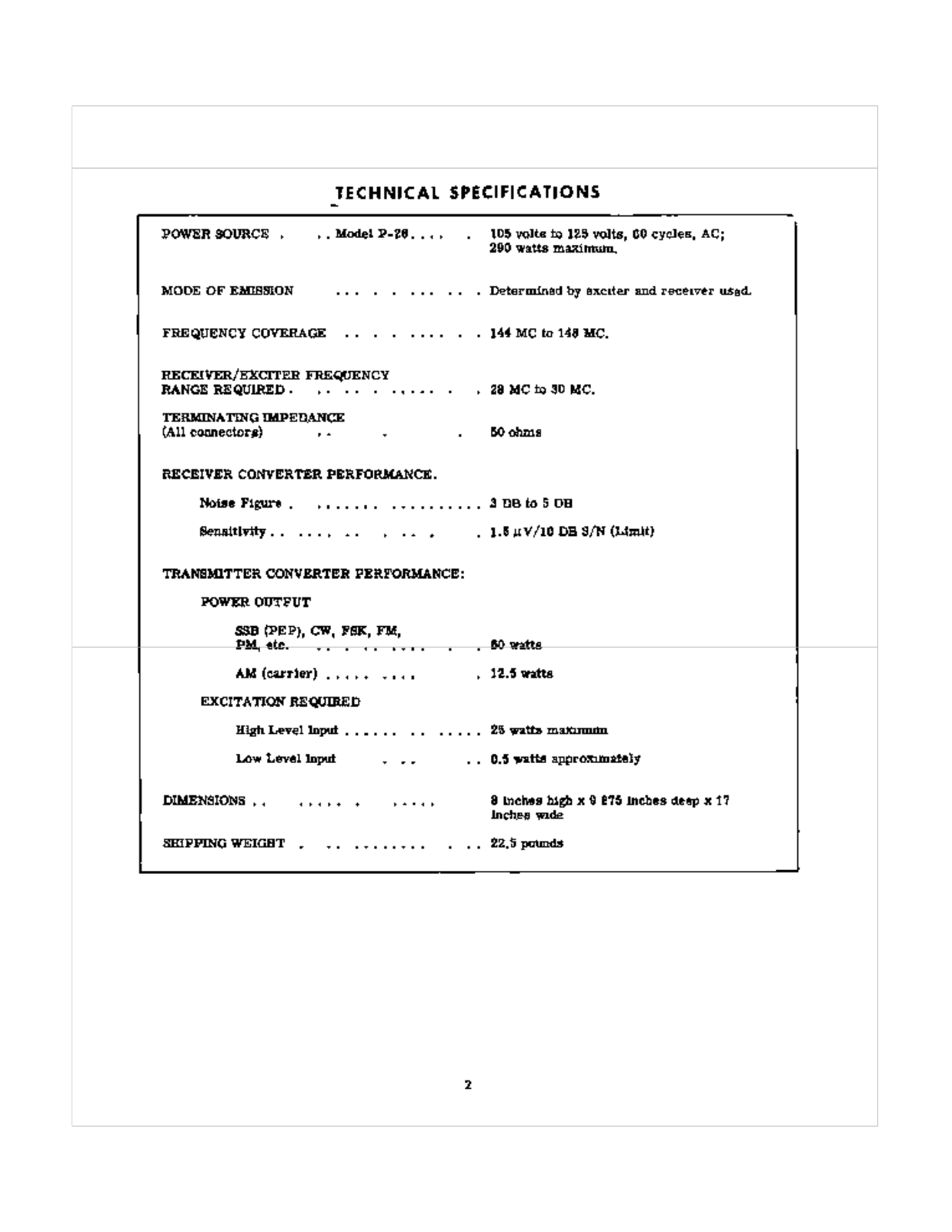 HALLICRAFTER HA-2 User Manual