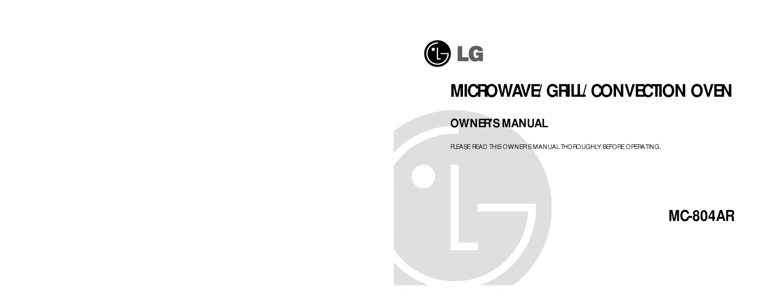 LG MC-807AAR Manual