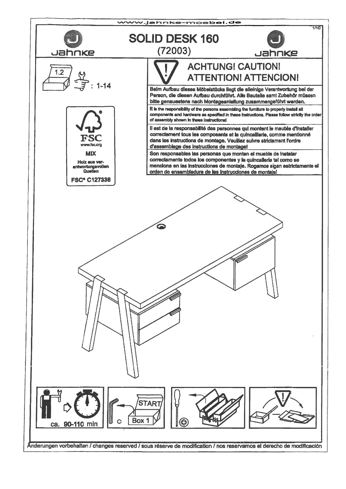 Jahnke Solid 160 Assembly instructions