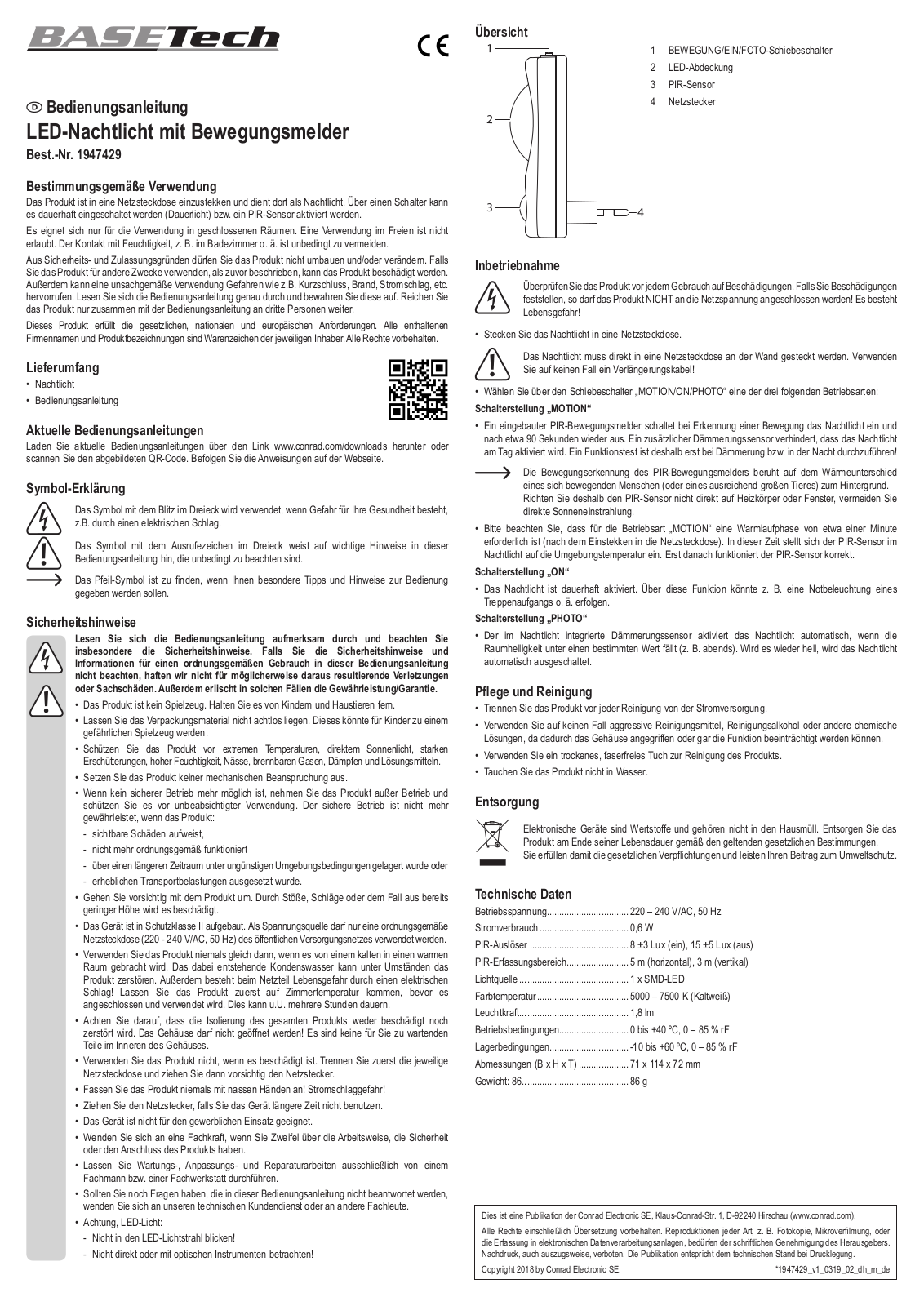 Basetech 1947429 User guide