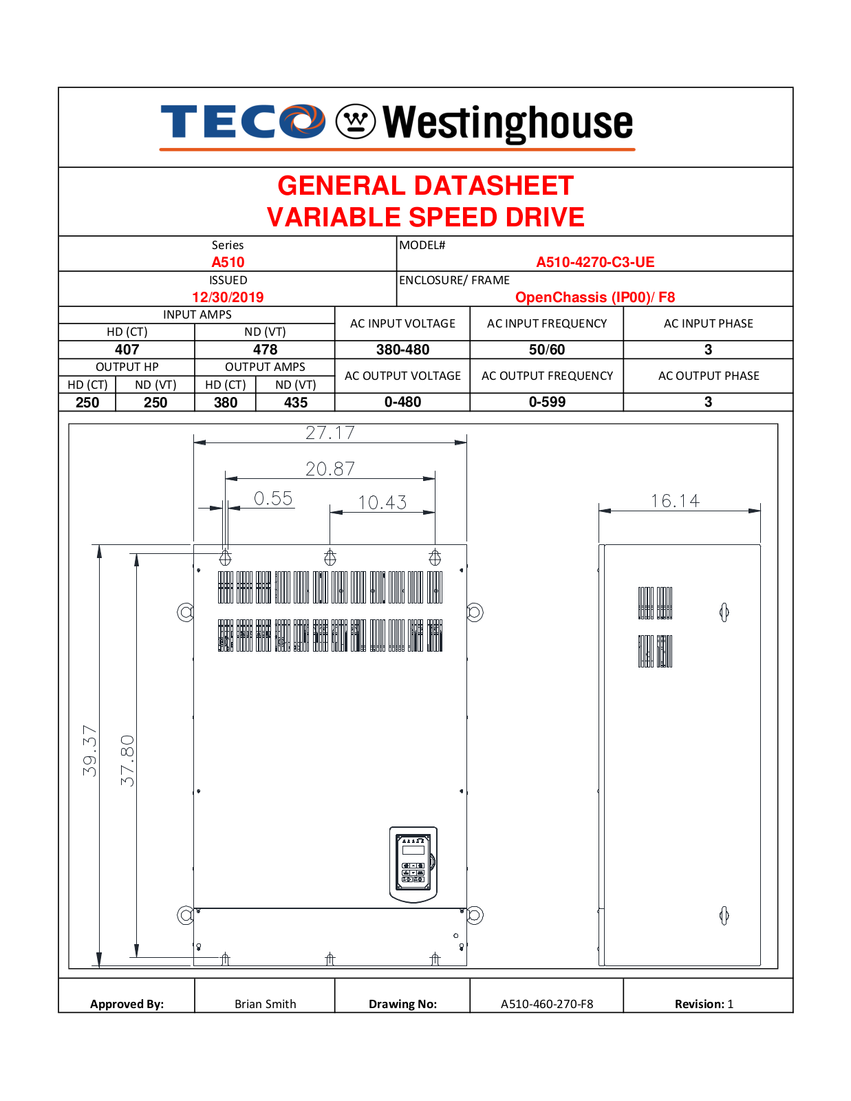 Teco A510-4270-C3-UE Data Sheet