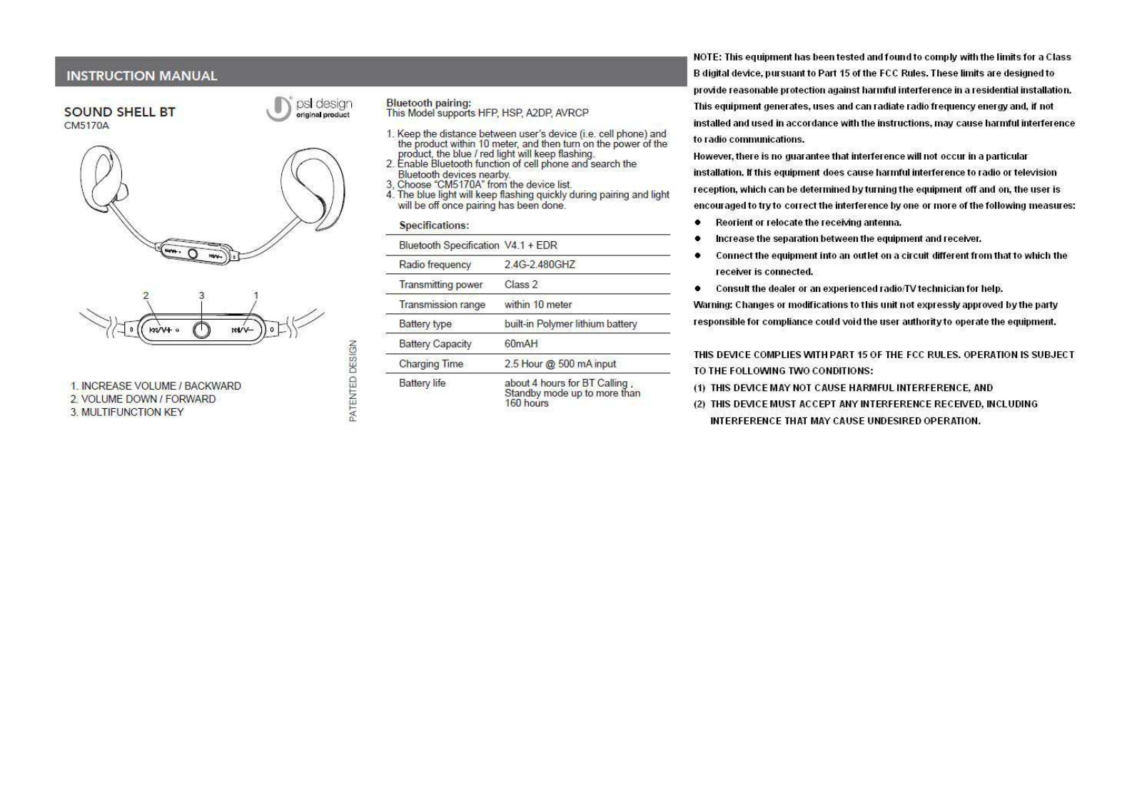 P S L CM5170A User Manual