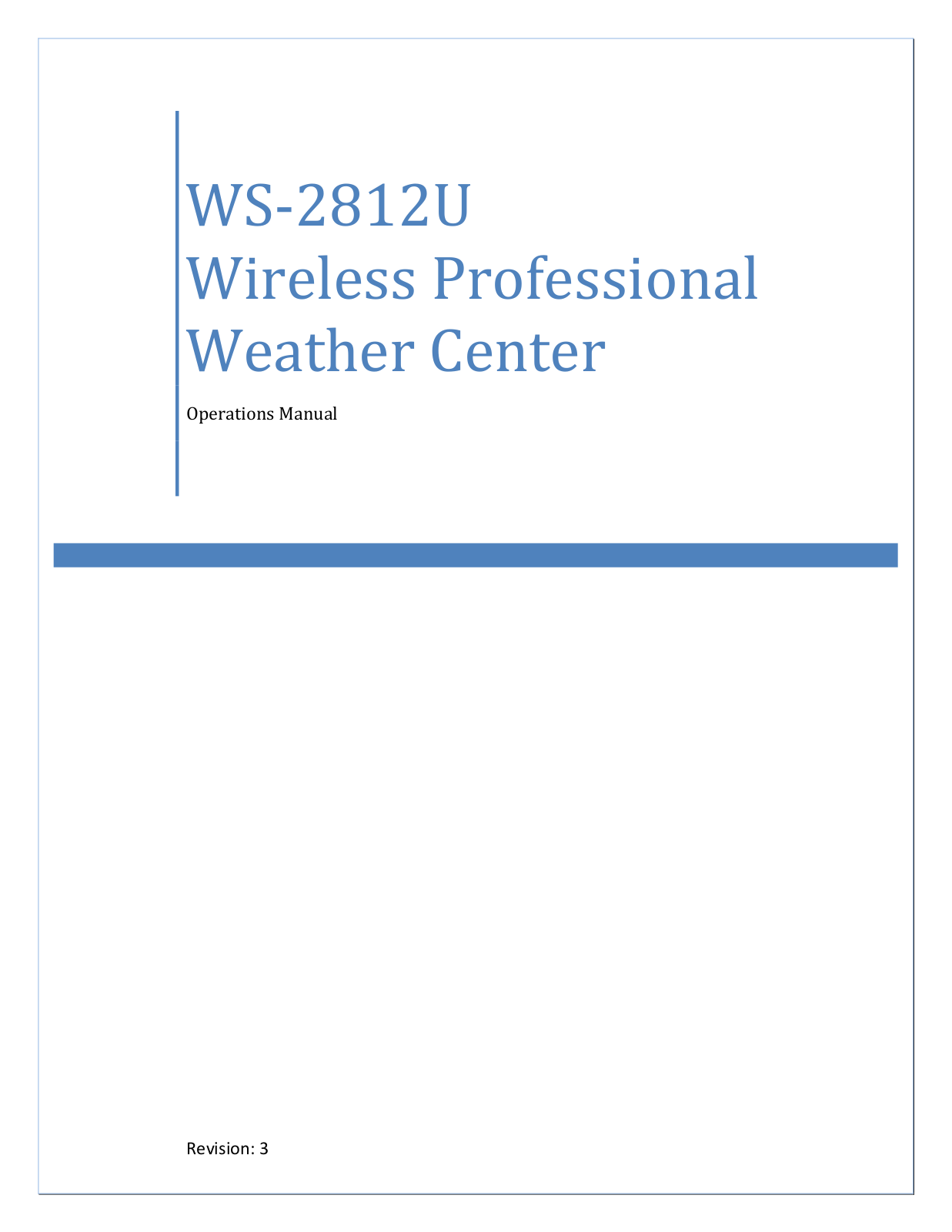 La Crosse Technology WS-2812U-IT, WS-2812U User Manual