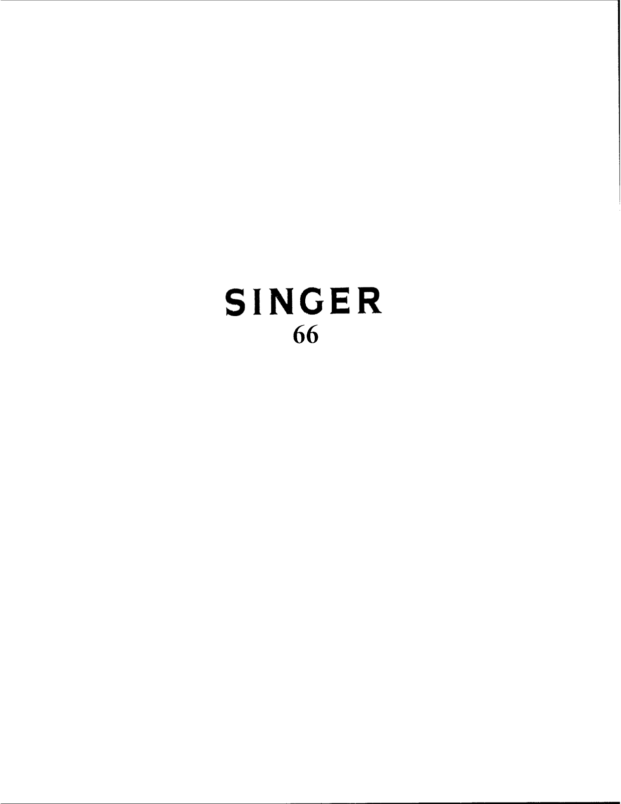 Singer 66 User Manual