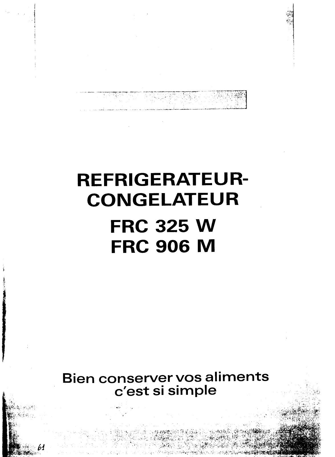 Faure FRC325W-1 User Manual