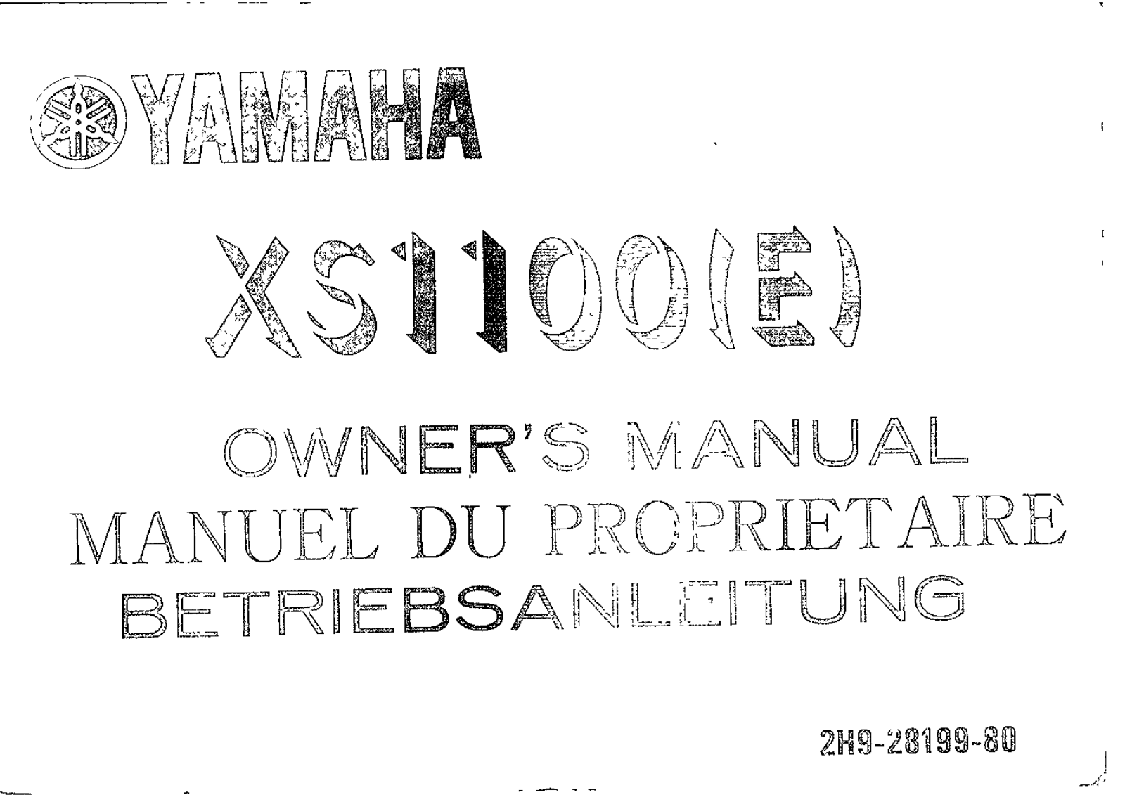 Yamaha XS1100 E 1979 Owner's manual