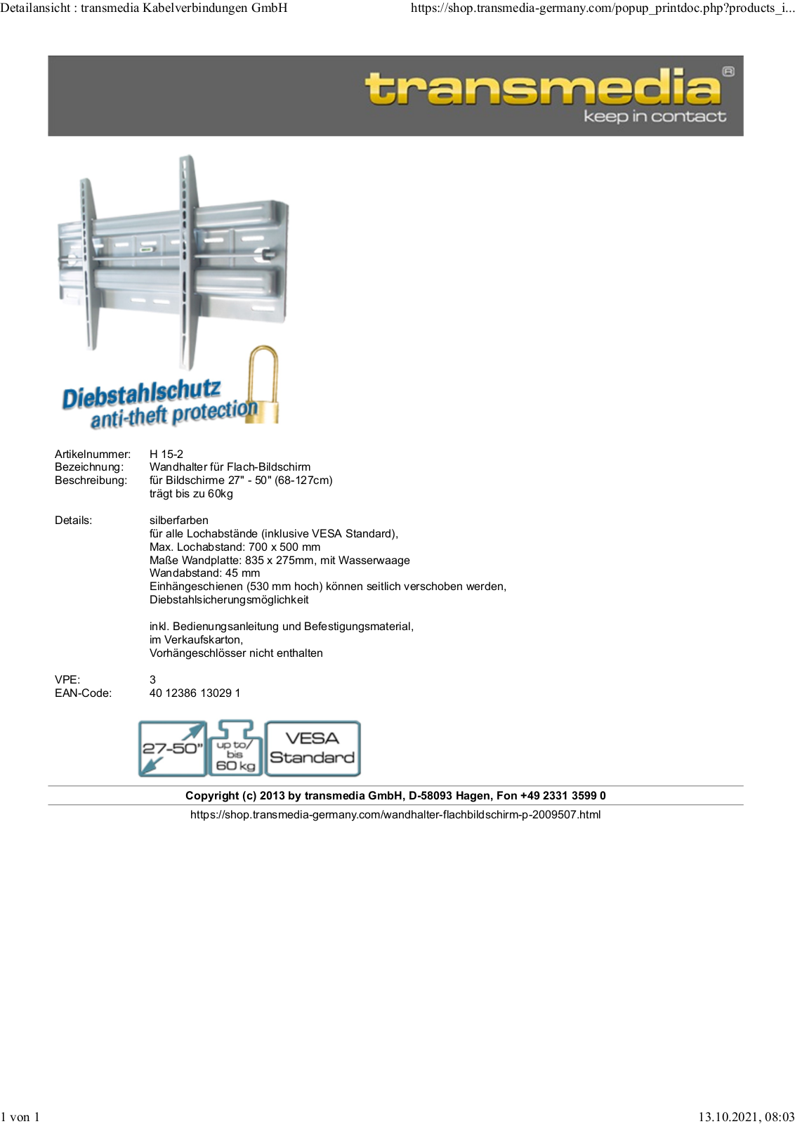 MYWALL H15-2L Datasheet - ManualMachine.com