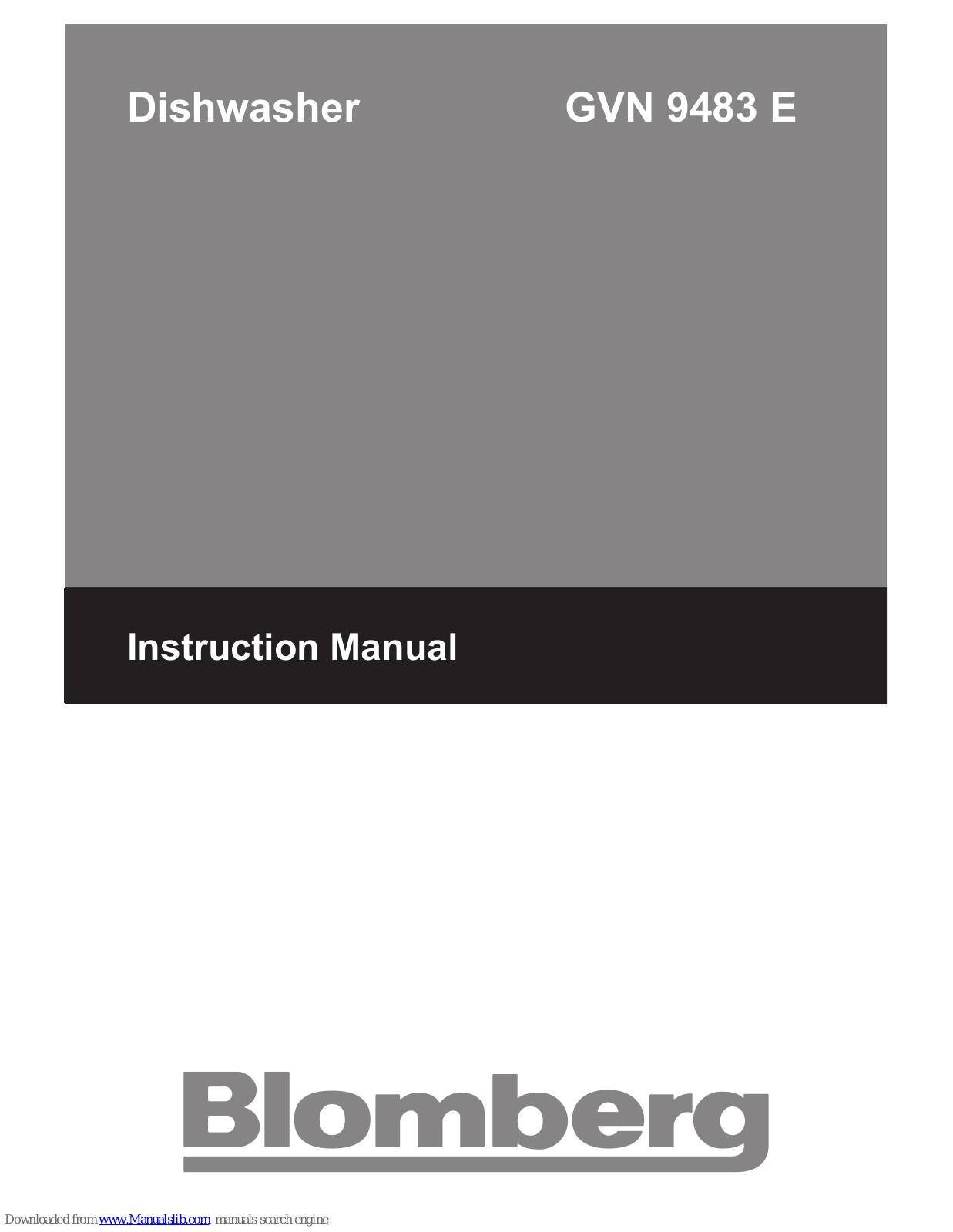 Blomberg GVN 9483 E Instruction Manual