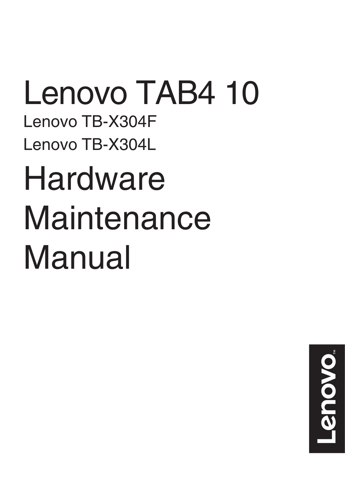 Lenovo Tab 4 10 Maintenance Manual