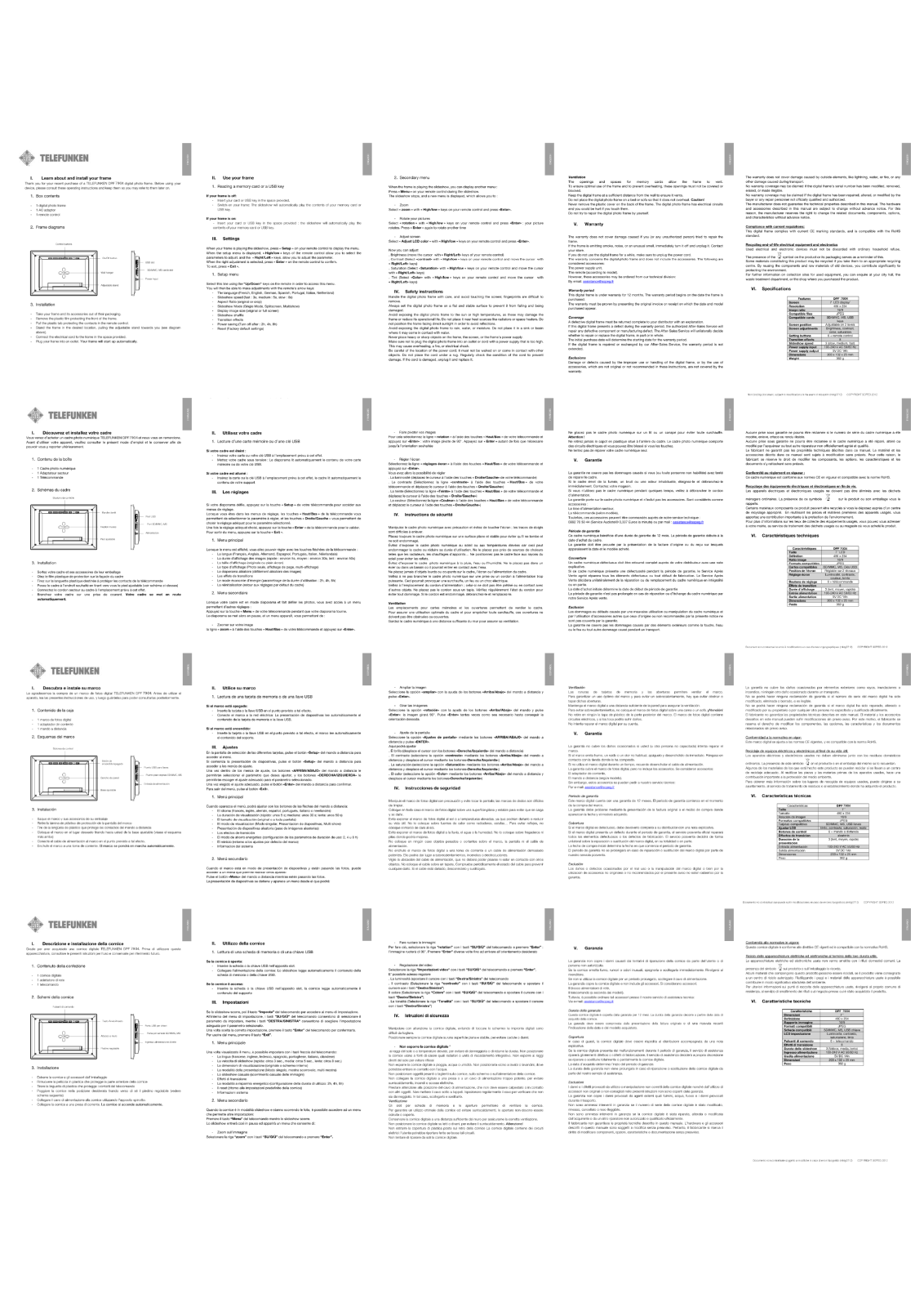 Telefunken DPF 7904 User Manual