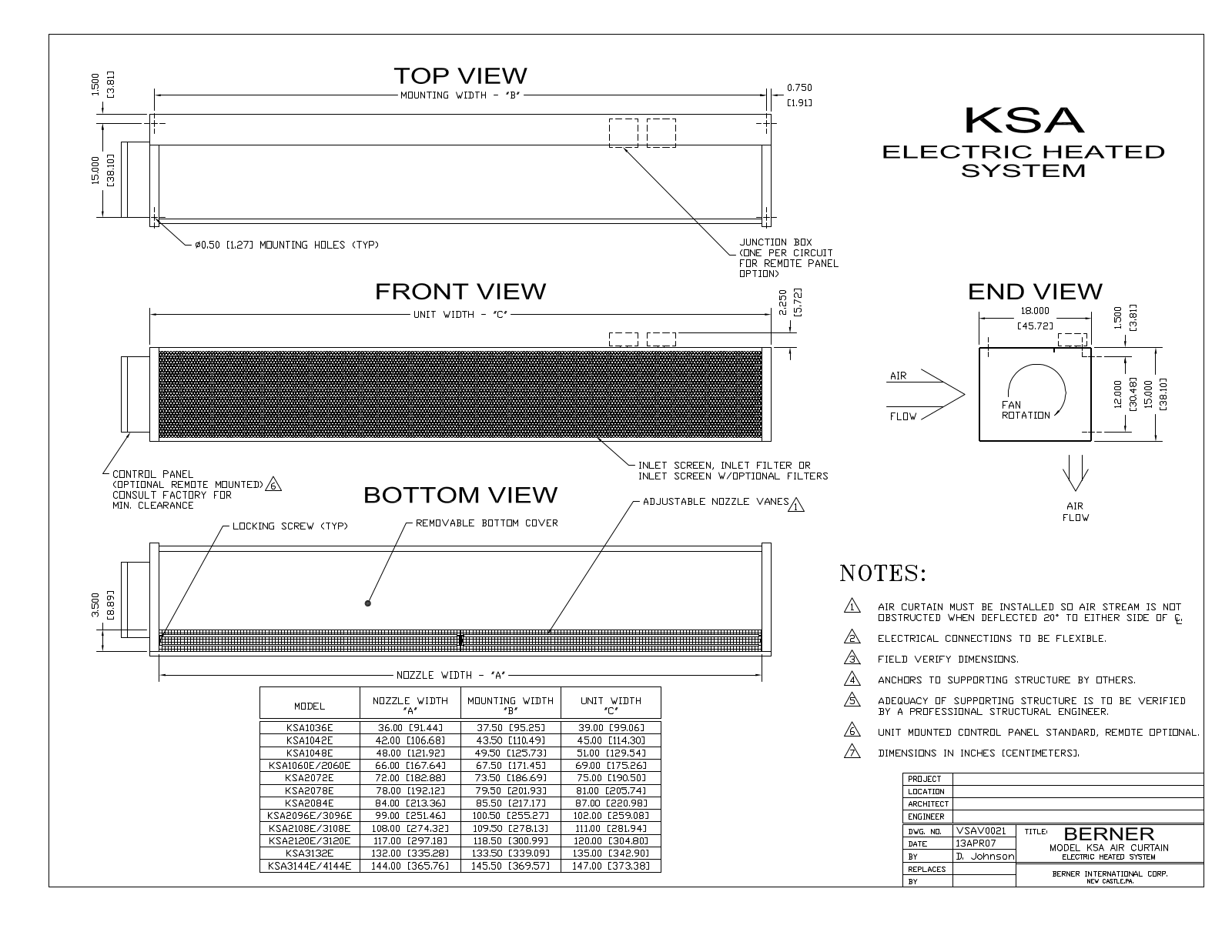 Berner KSA1042E User Manual