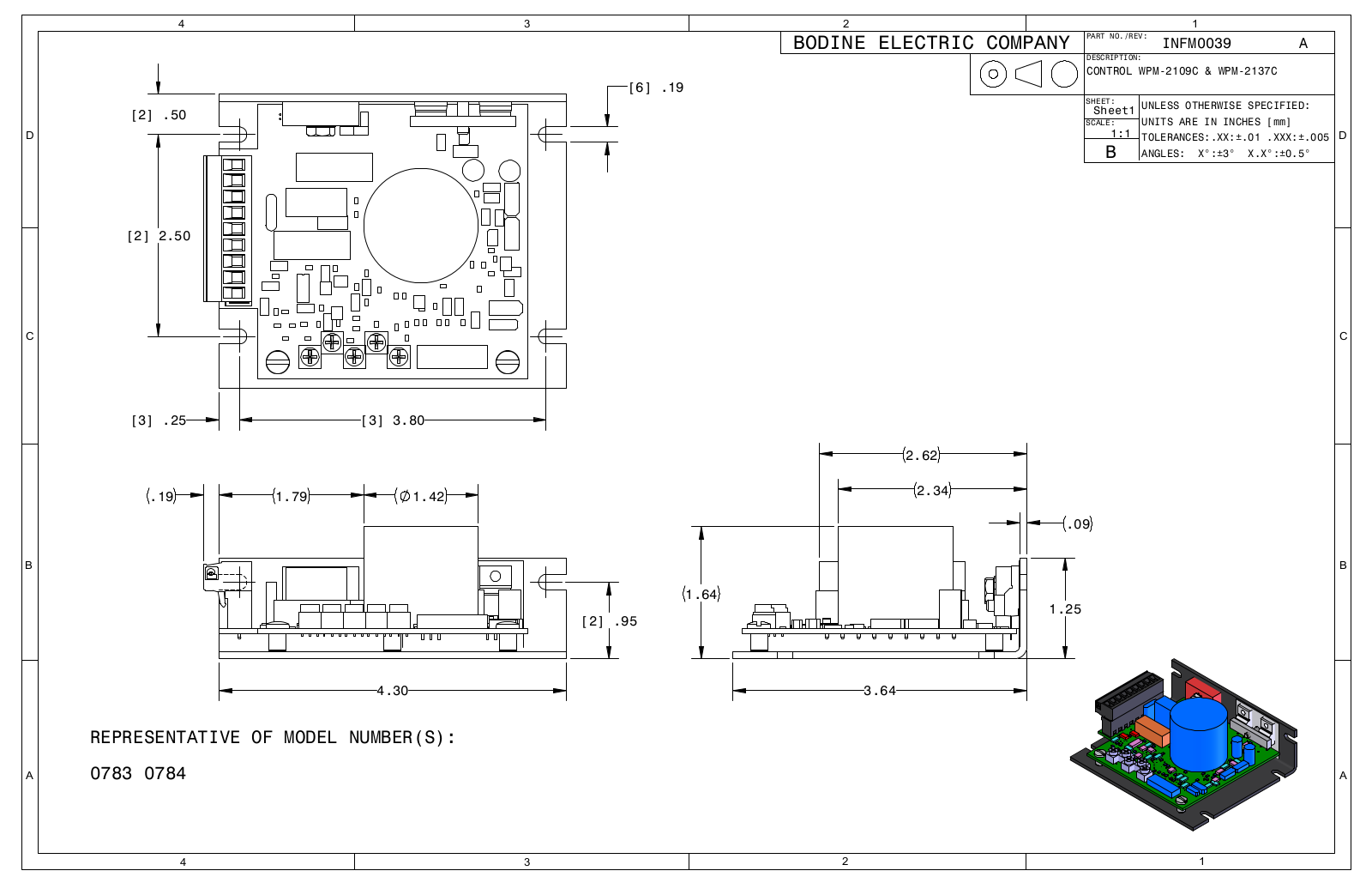 Bodine 0783, 0784 Reference Drawing