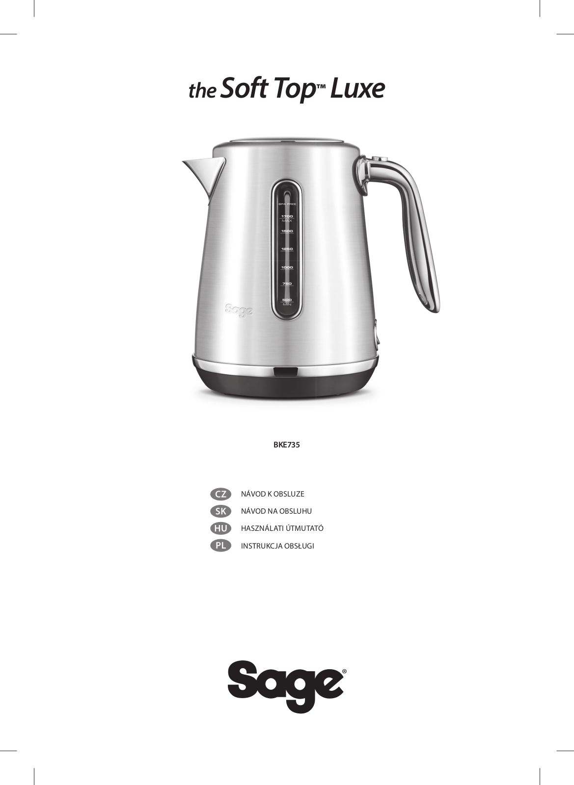 SAGE SKE735BST4EEU1 User guide