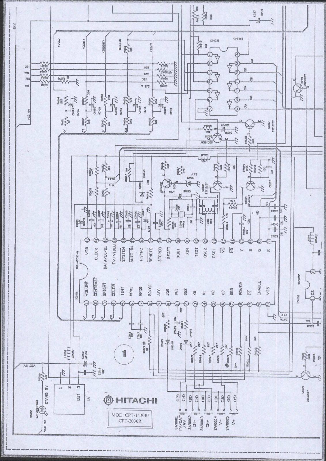 HITACHI CPT  1430R, CPT 2030R Service Manual