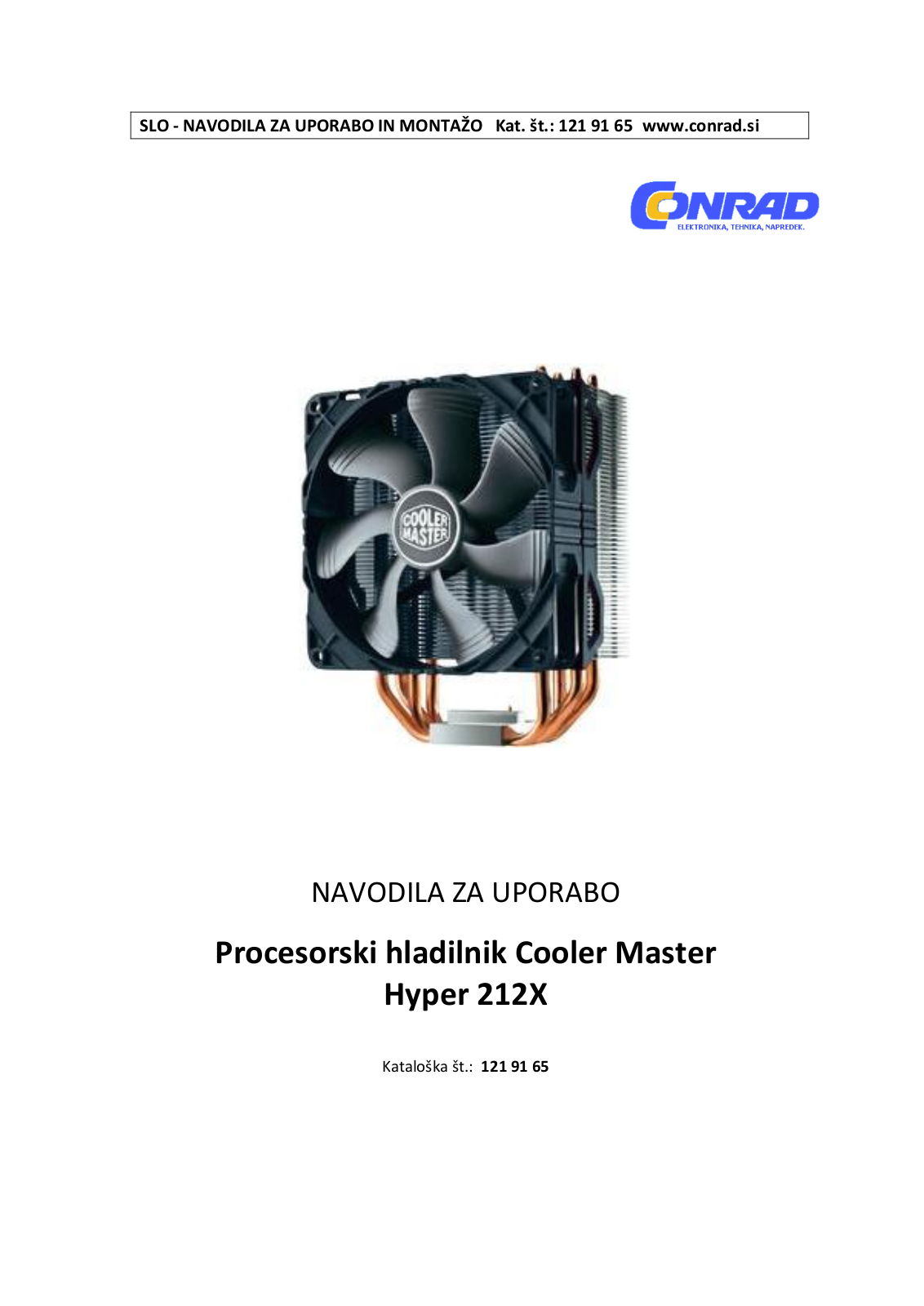 Cooler Master Hyper 212X User manual