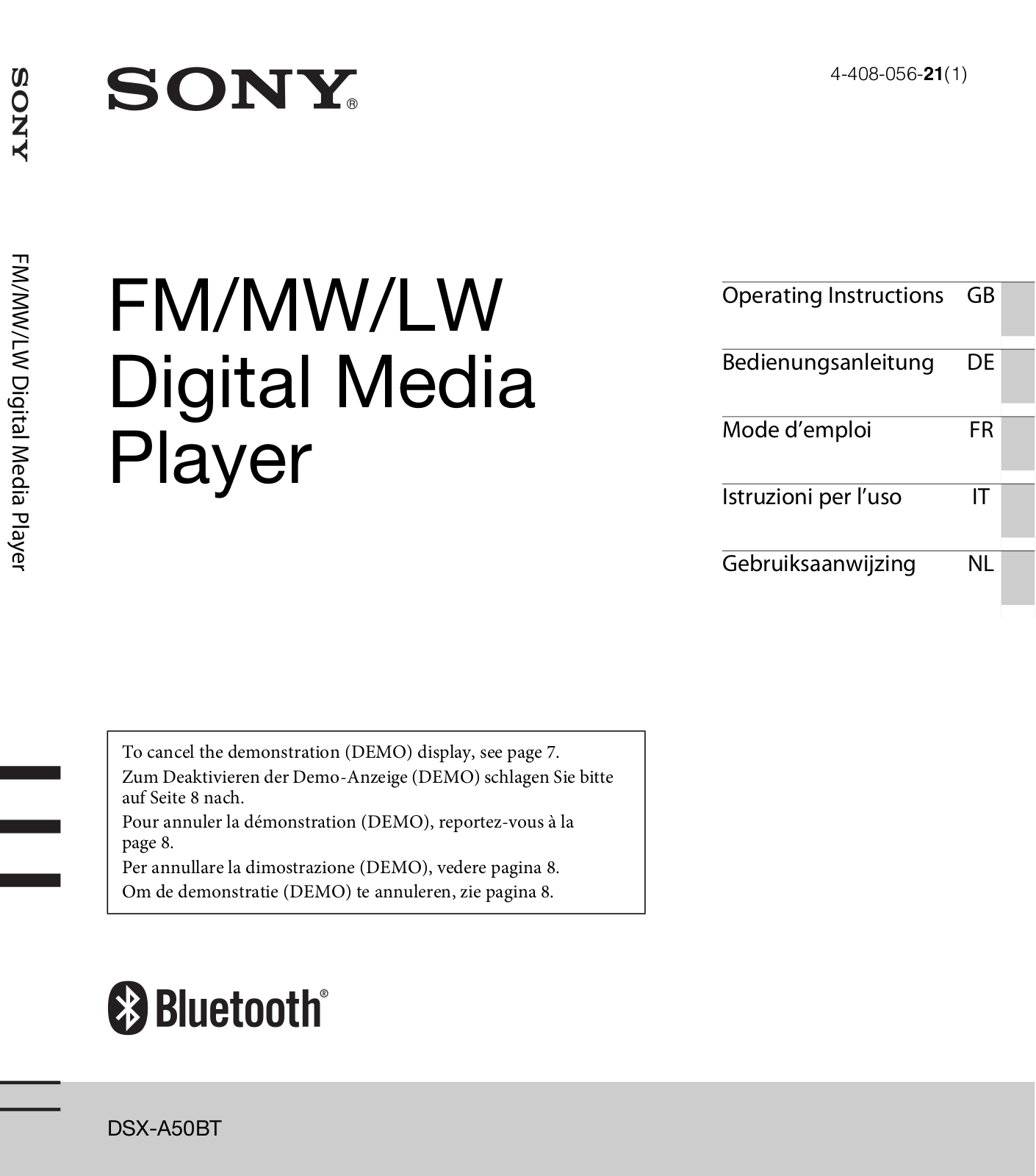 Sony DSX-A50BT User Manual