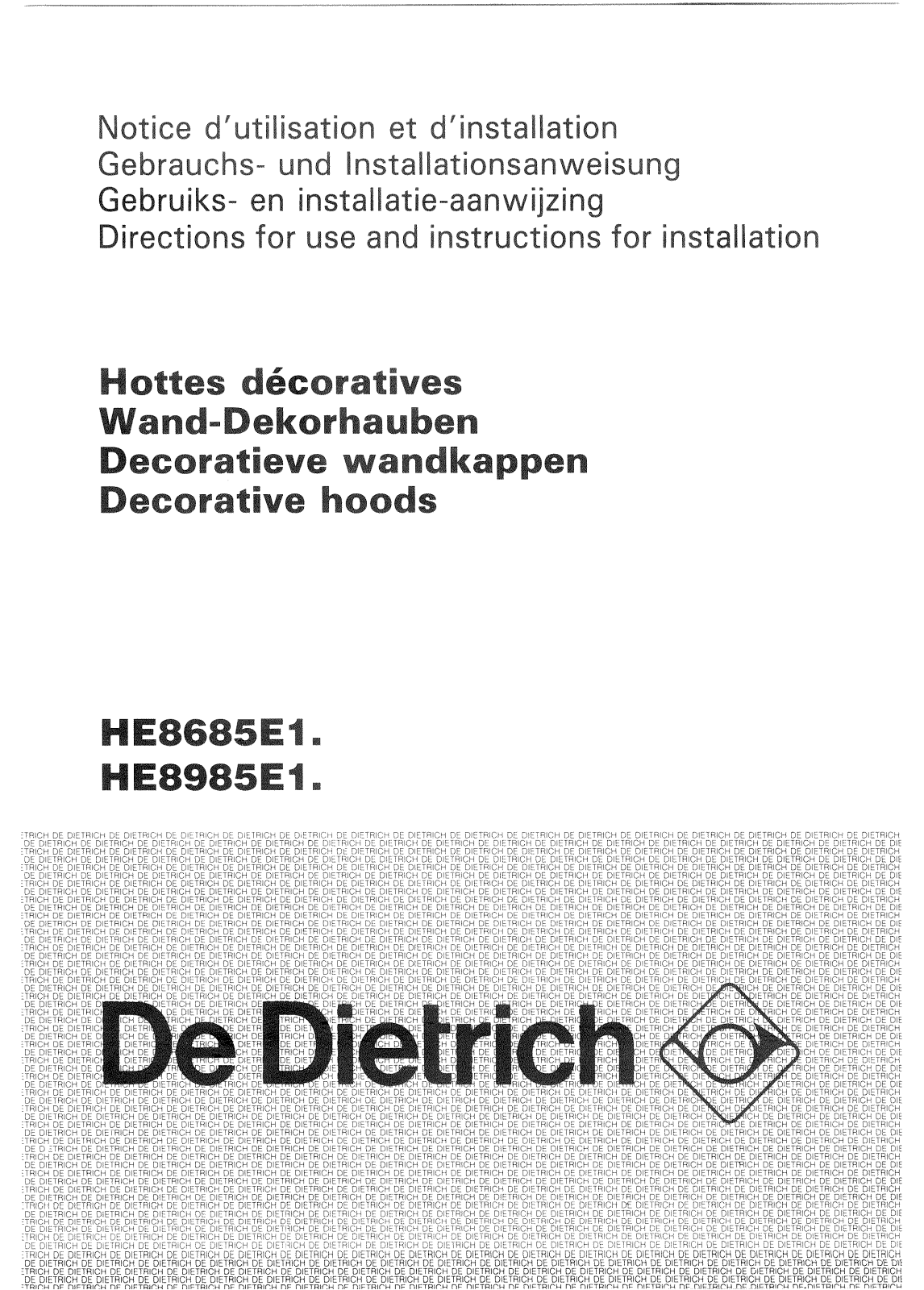 De dietrich he8985e1 User Manual