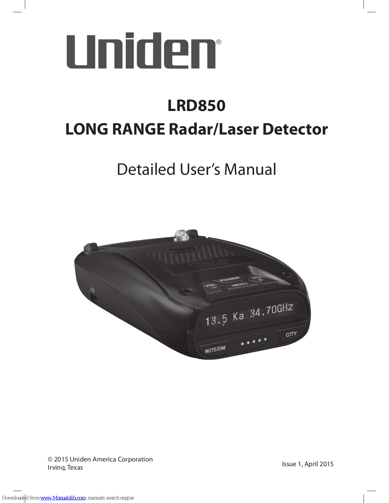 Uniden LRD850 User Manual