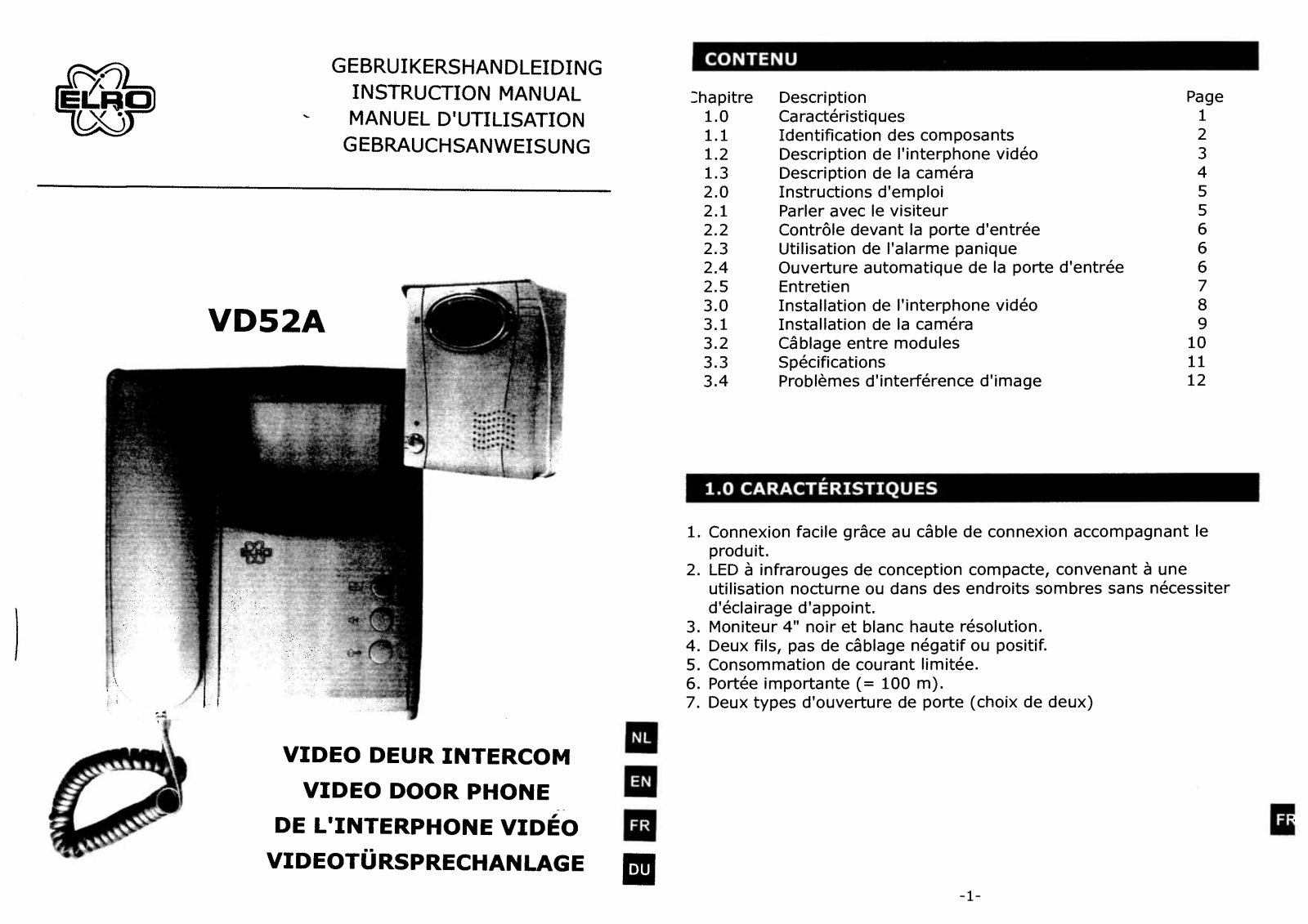 ELRO VD52A User manual