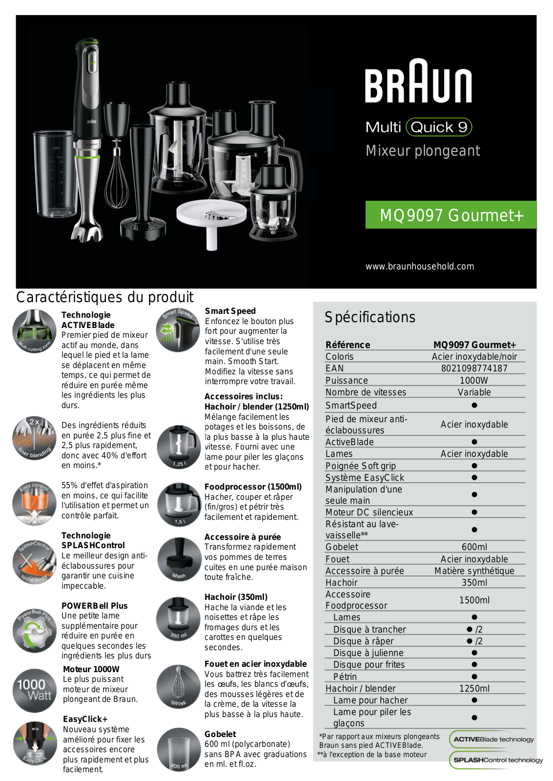 BRAUN MQ9097 User Manual