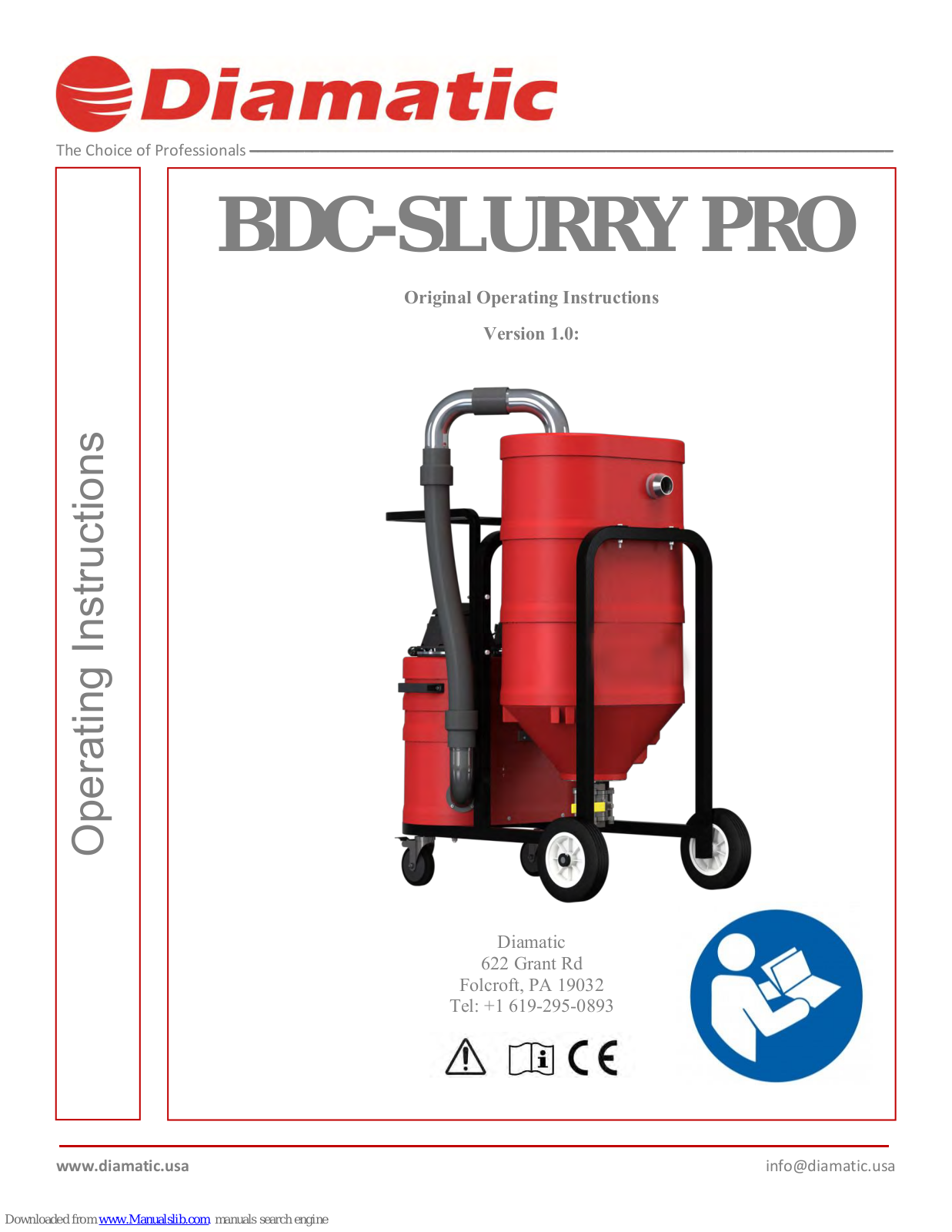 Diamatic BDC-SLURRY PRO Original Operating Instructions - ManualMachine.com