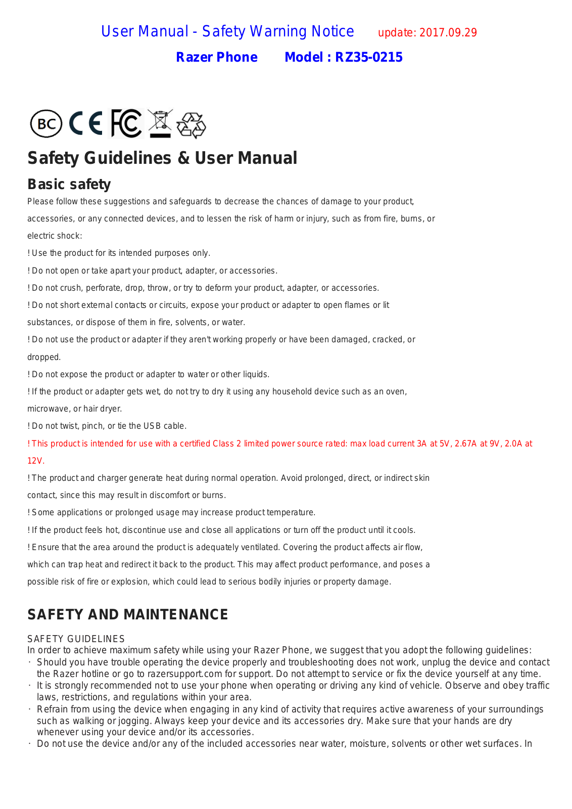 Razer RZ350215 User Manual