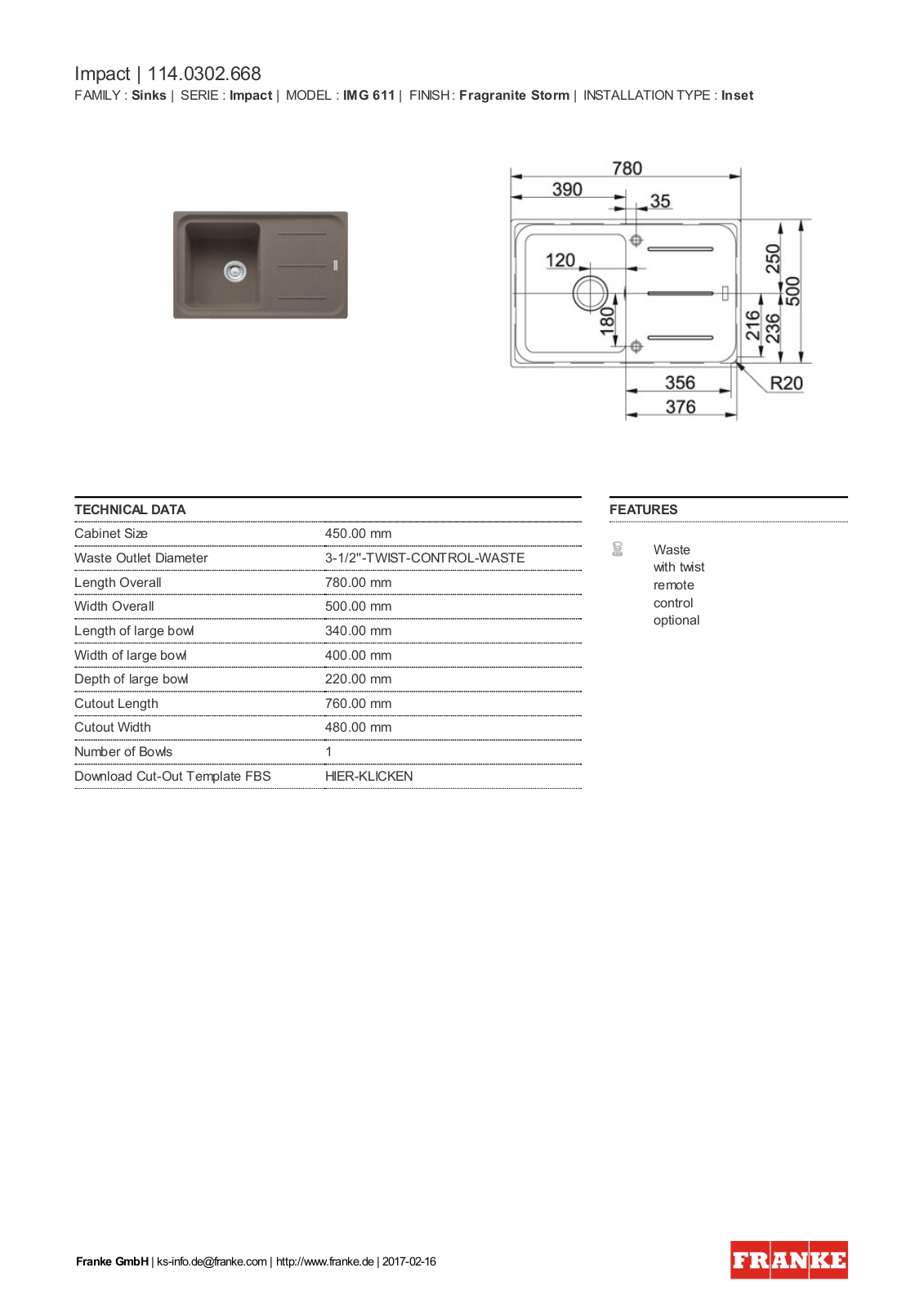 Franke 114.0302.668 Service Manual