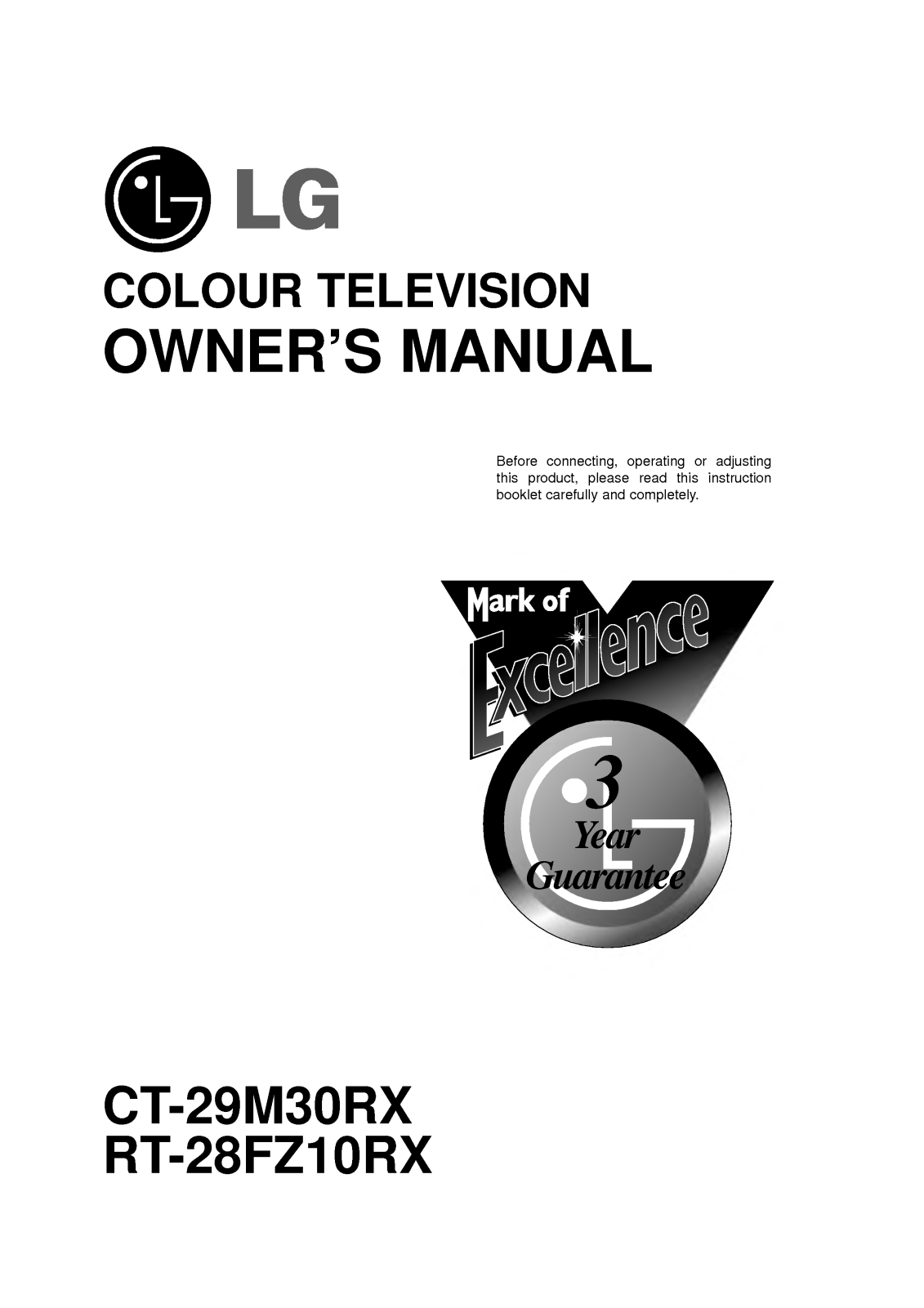 LG RT-28FZ10RX User Manual