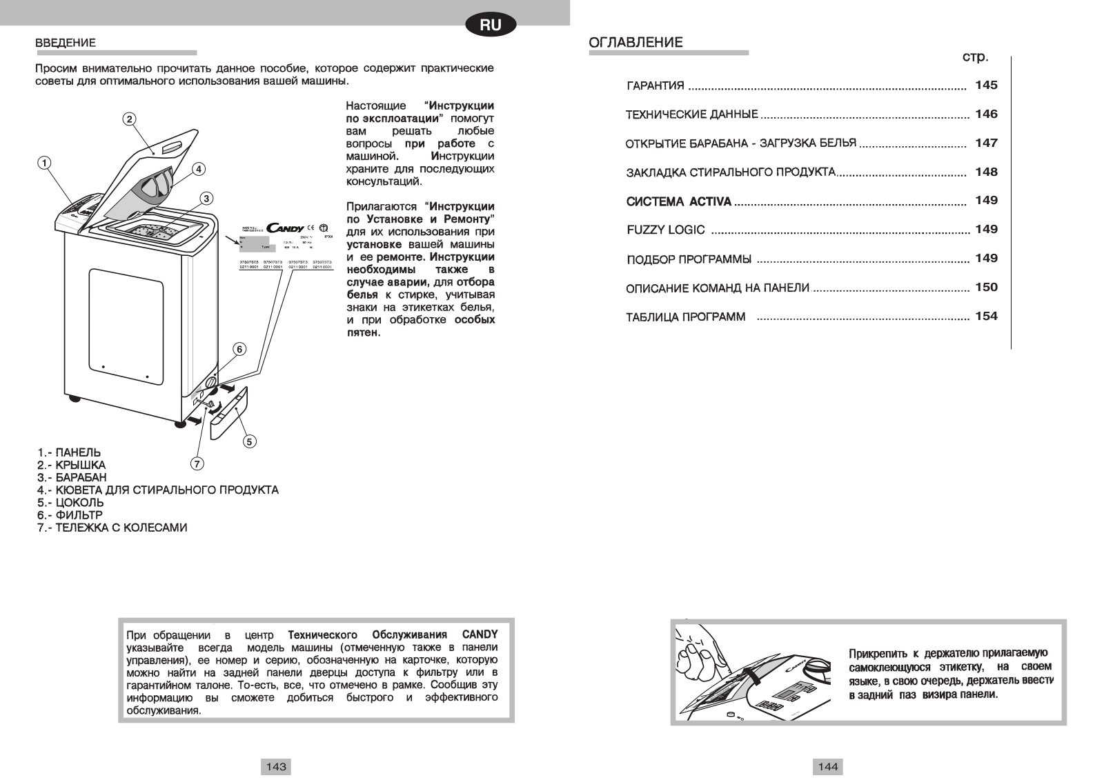 Candy CTAS120SY User Manual